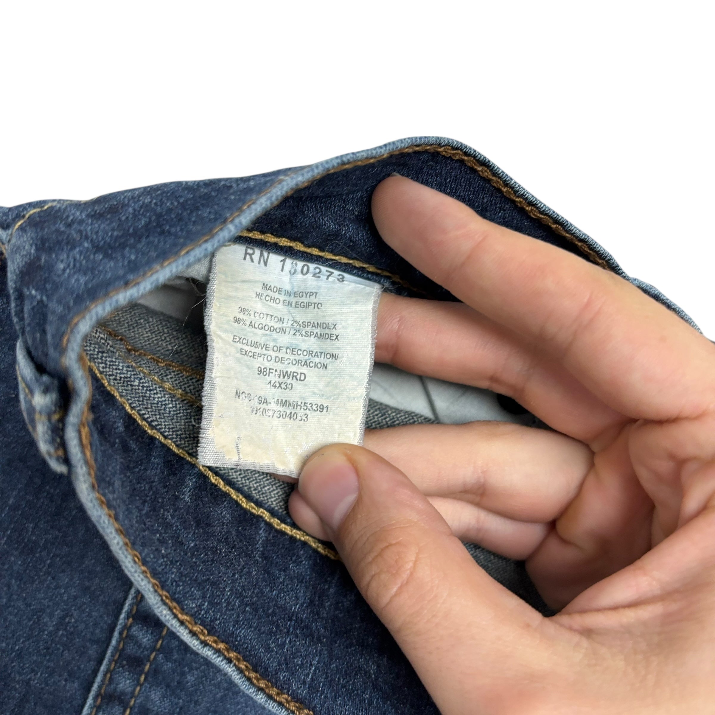 Wrangler Jeans W44 L29 Mens Dark Blue Relaxed Bootcut Fit Stretch Denim (E)