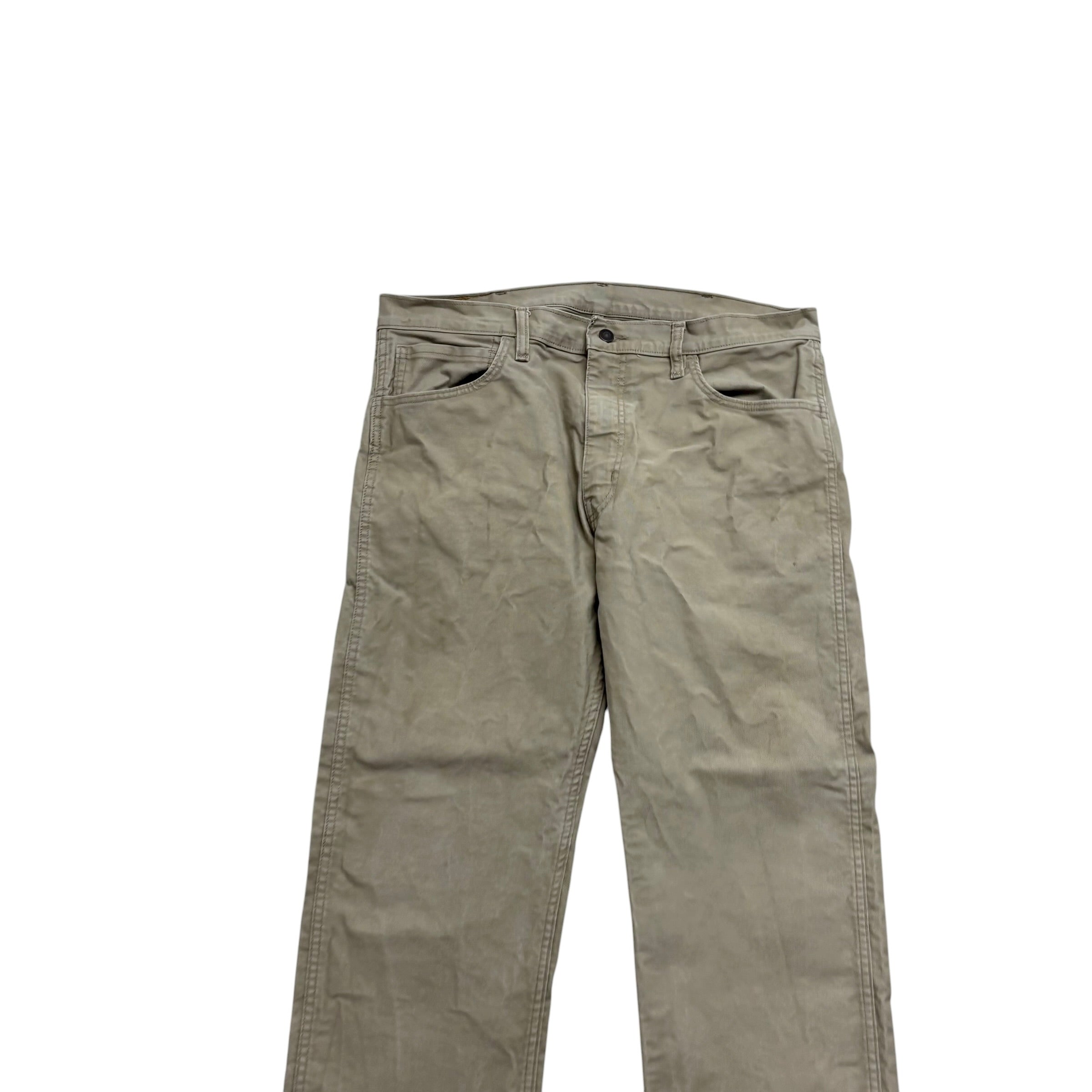 Levis Workwear Jeans W38 L30 Mens Beige Regular Straight Fit Stretch Denim (F)