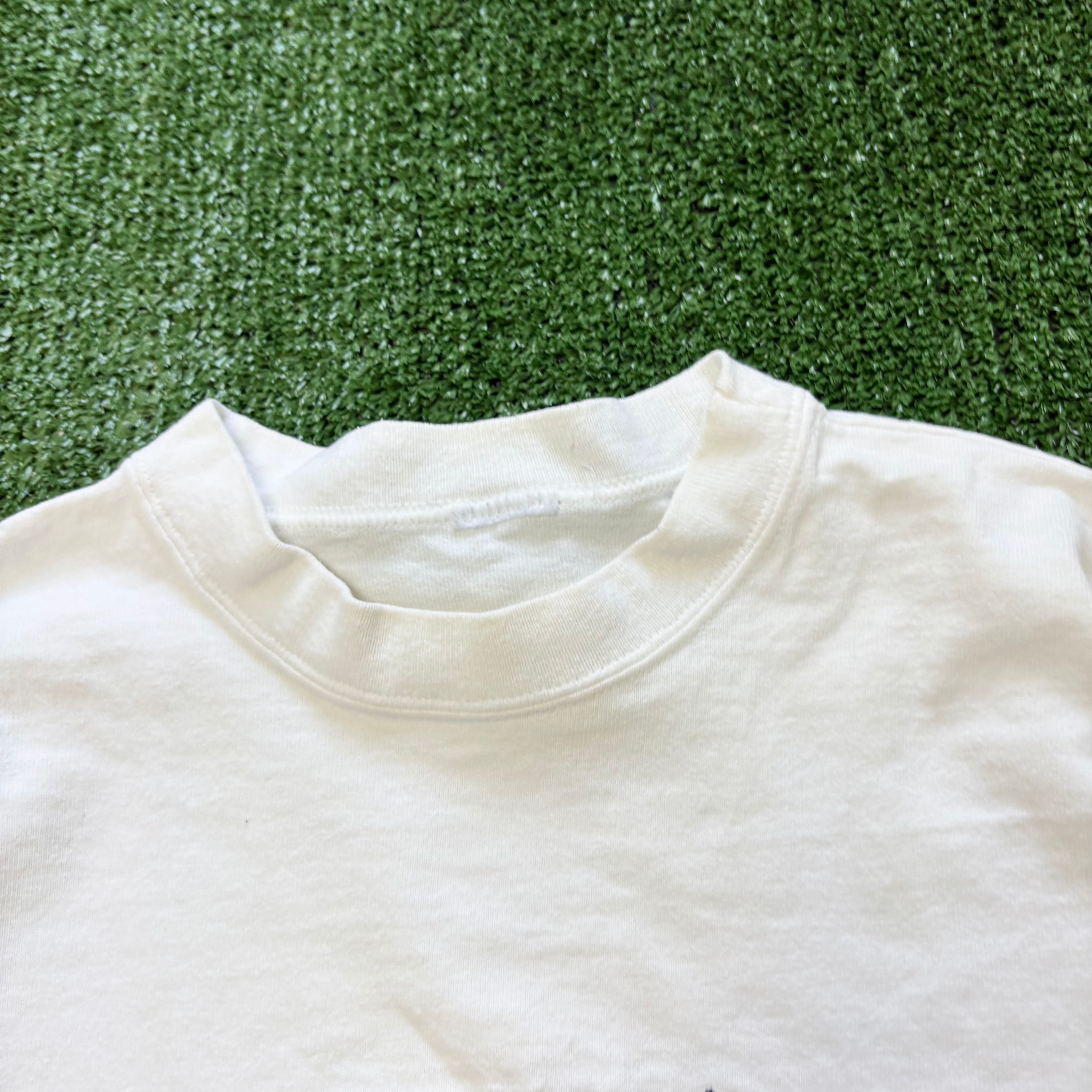 Vintage T Shirt Mens Large White Single Stitch Graphic Print 90s USA