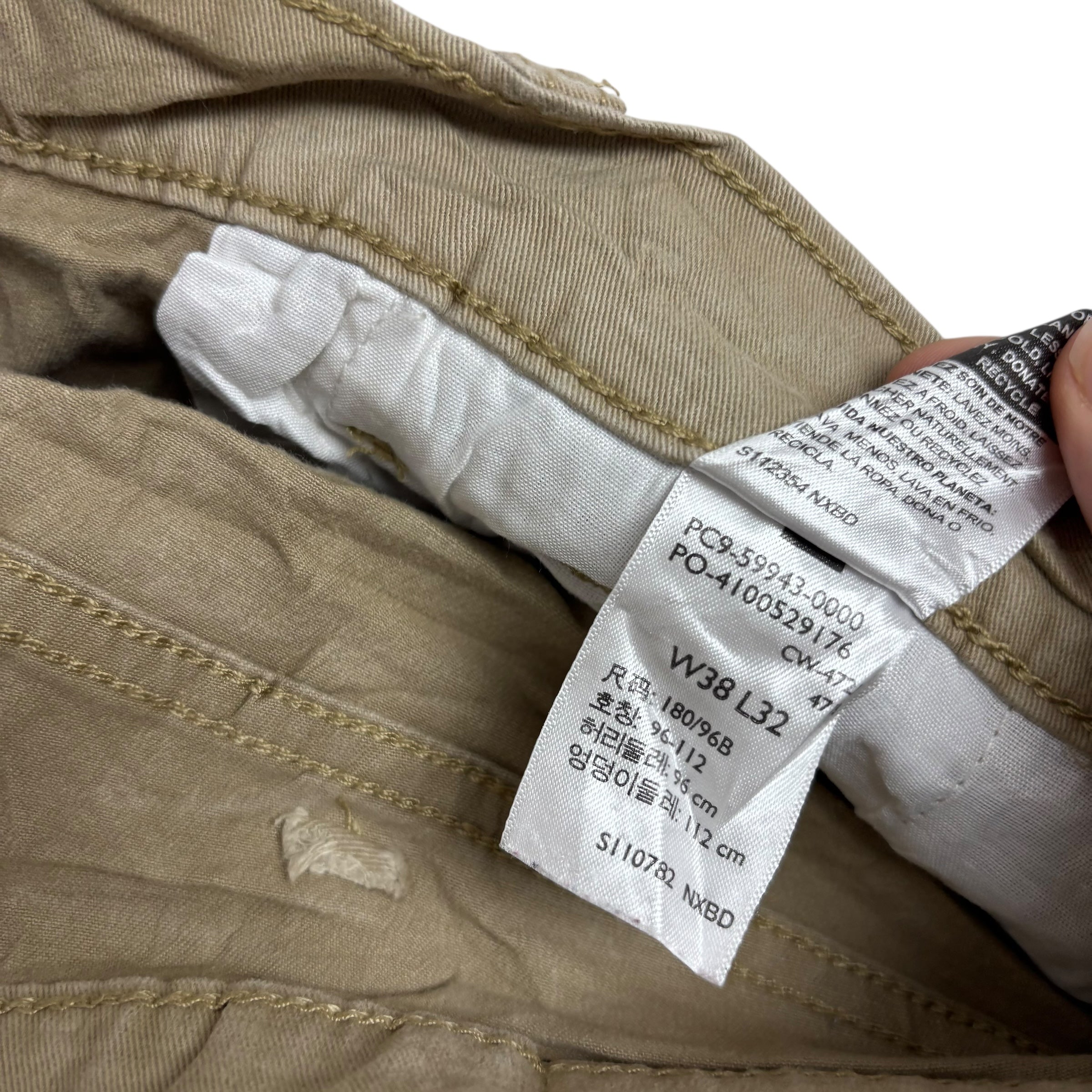 Levis Signature Trousers W38 L31 Mens Beige Athletic Straight Fit Stretch (E)