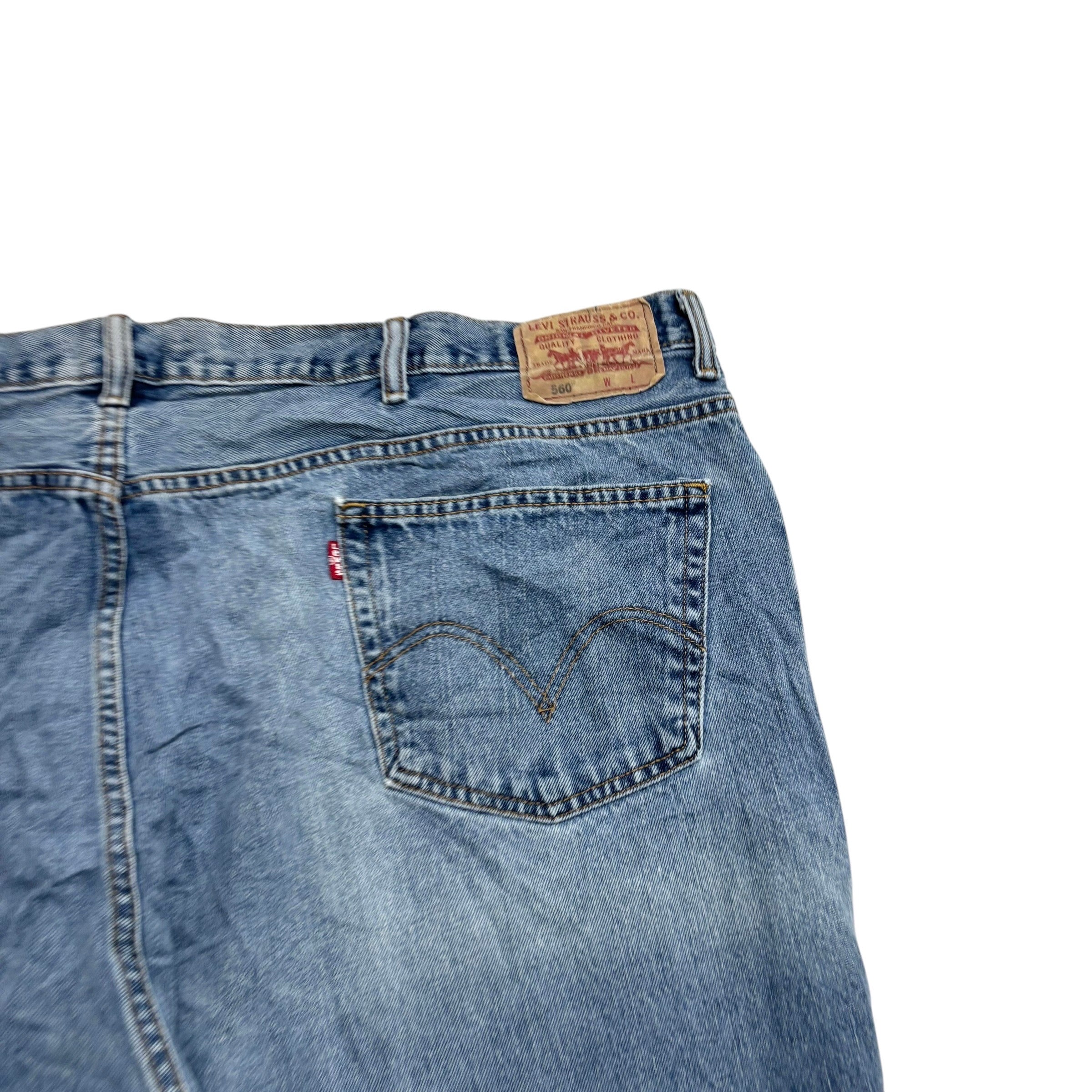 Levis 560 Jeans W50 L30 Mens Light Blue Baggy Relaxed Comfort Fit Vintage Denim