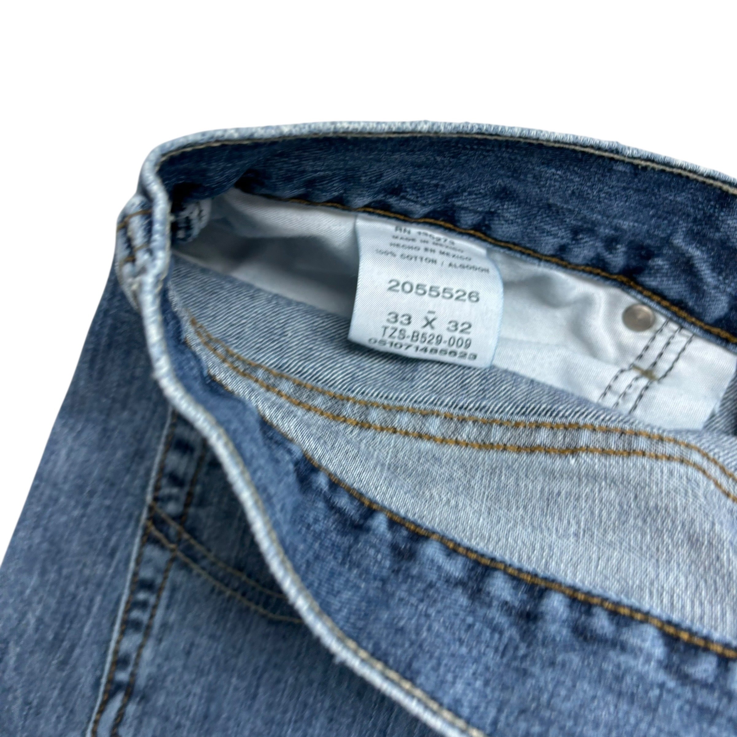 Lee Jeans W33 L32 Mens Mid Blue Baggy Relaxed Straight Fit Denim
