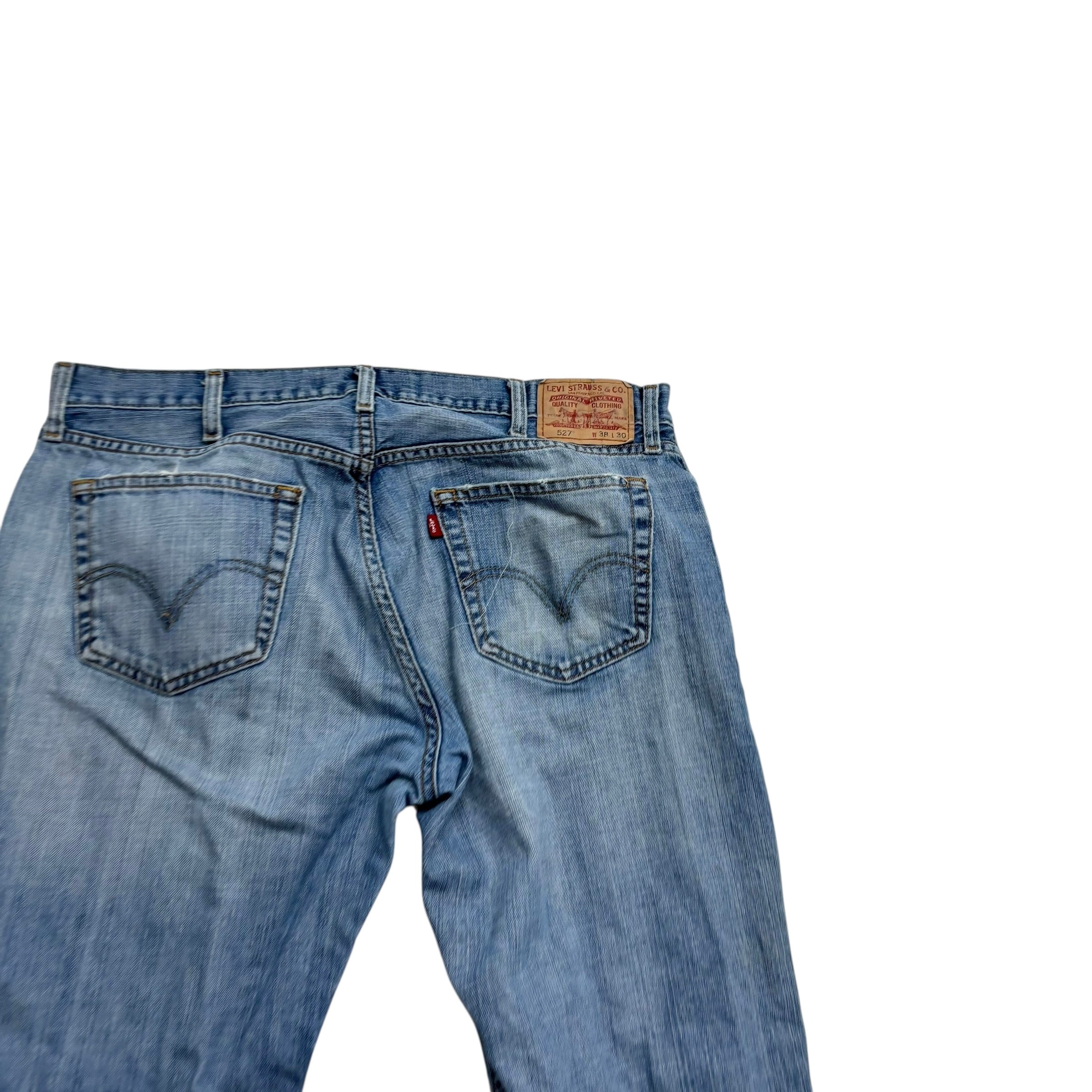 Levis 527 Jeans W38 L30 Mens Mid Blue Low Bootcut Fit Vintage Denim (F)