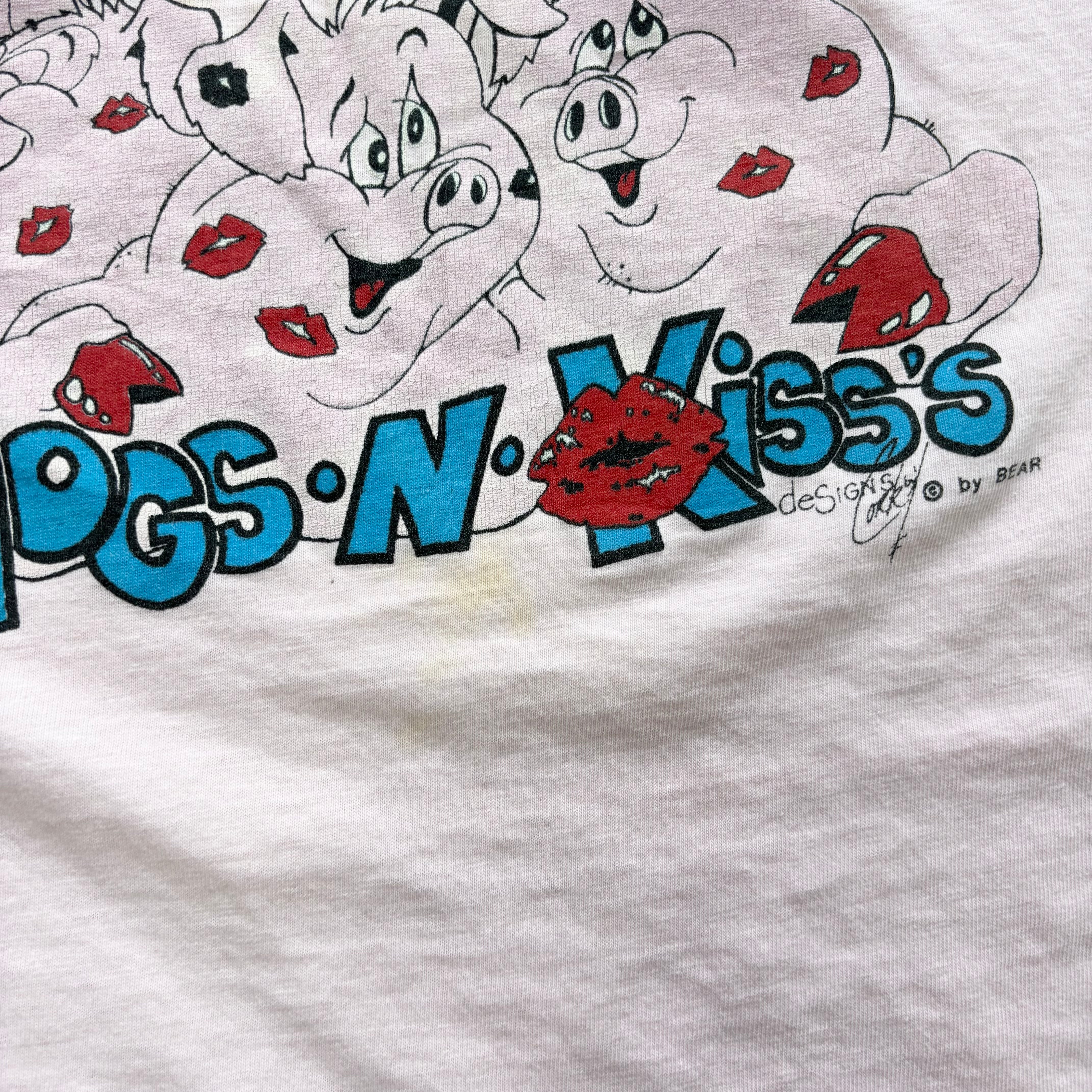Vintage T Shirt Mens Large Pink Single Stitch Graphic Print 90s USA Tourist (F)
