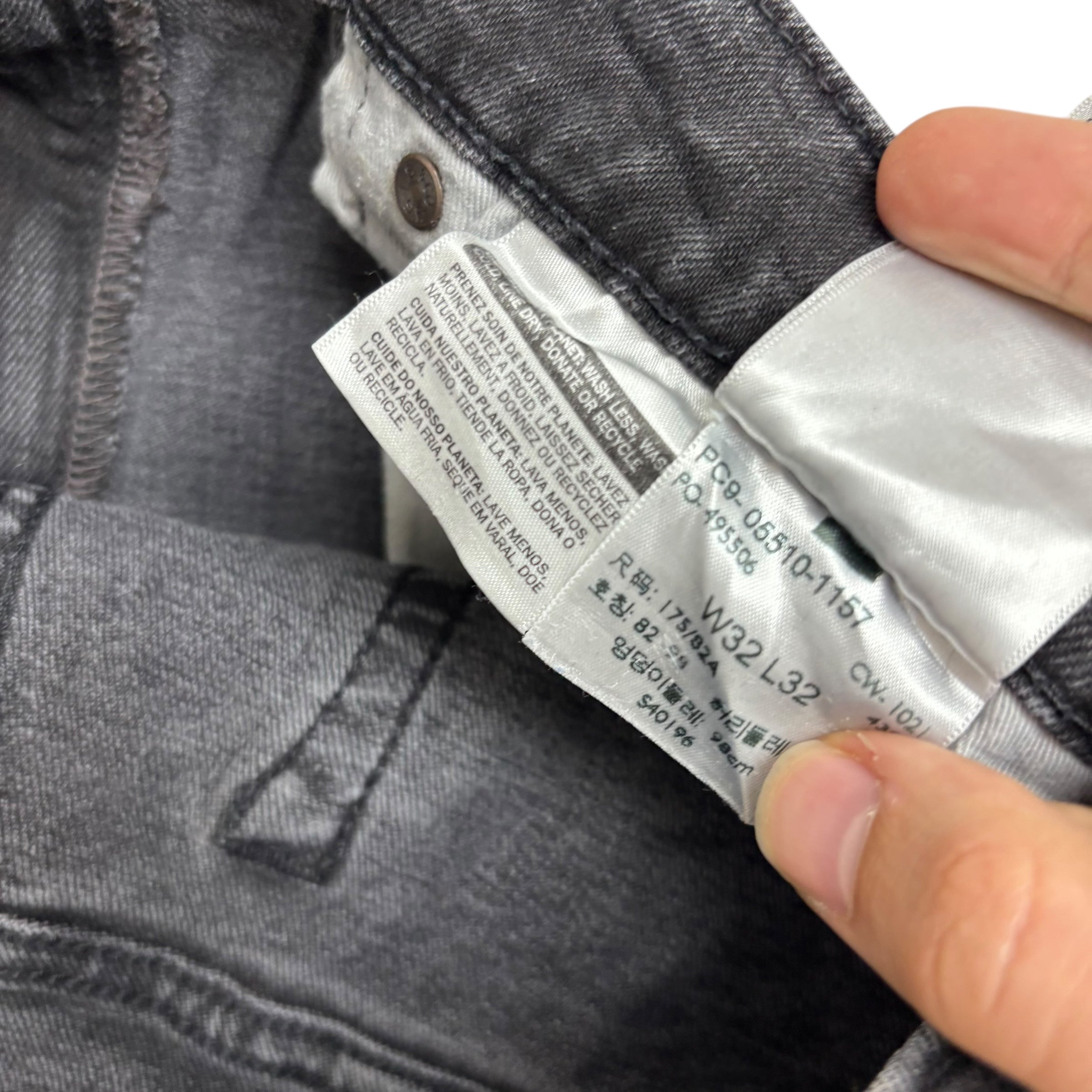 Levis 510 Jeans W32 L31 Mens Black Skinny Fit Stretch Premium Denim (E)