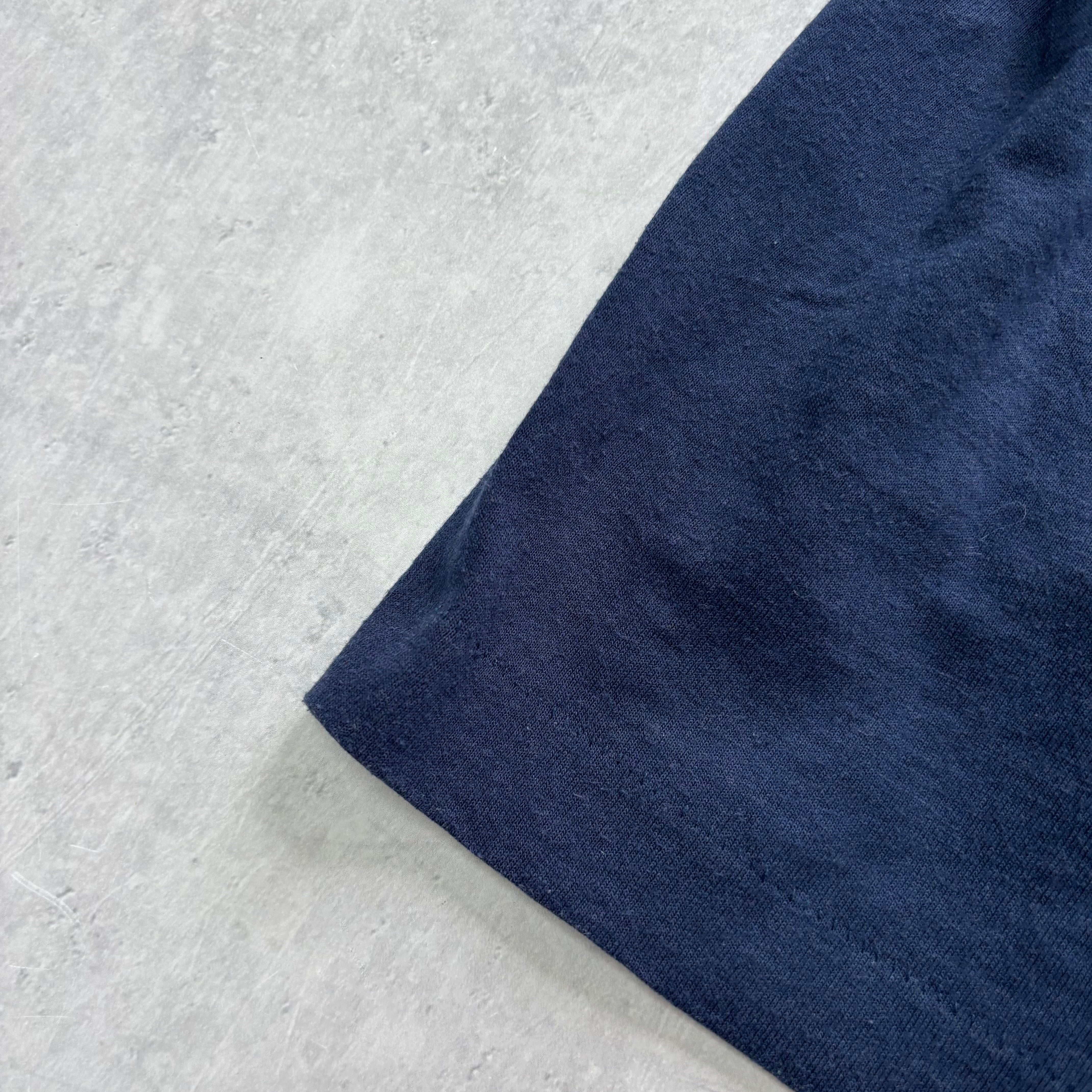 Vintage T Shirt Mens Large Navy Blue Single Stitch Graphic Print 90s USA (E)