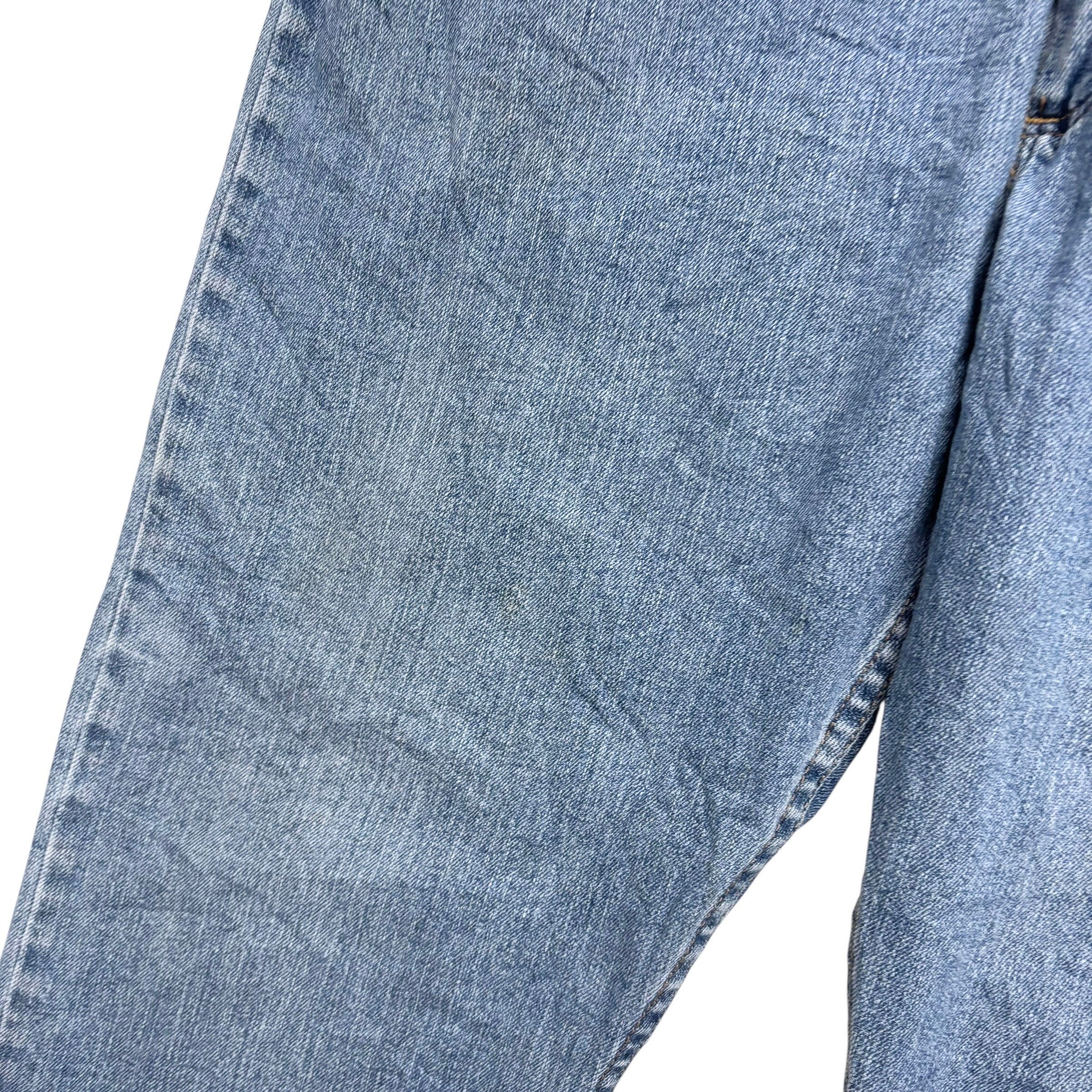 Wrangler Jeans W40 L30 Mens Mid Blue Regular Straight Fit Stretch Denim