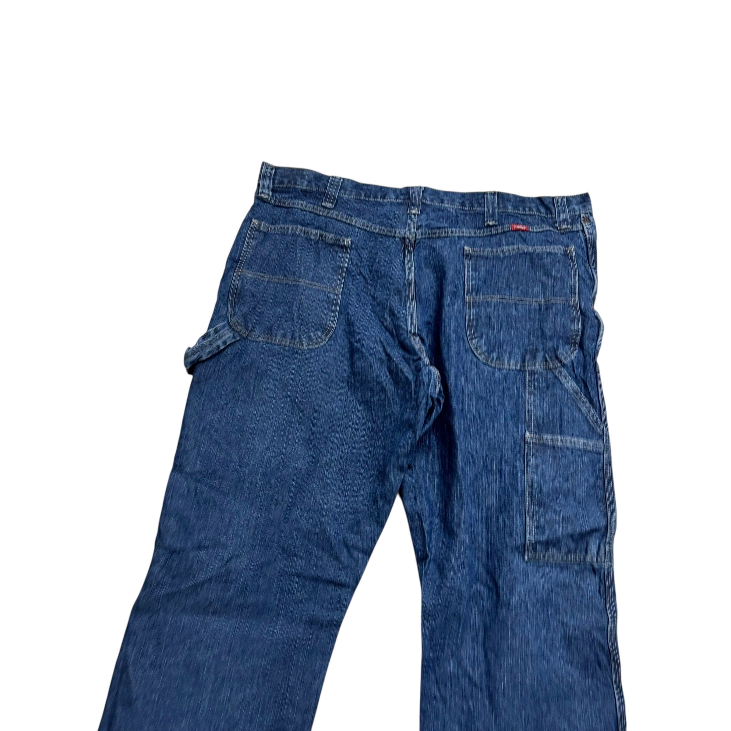 Wrangler Carpenter Jeans W40 L31 Mens Dark Blue Relaxed Straight Fit Denim (E)