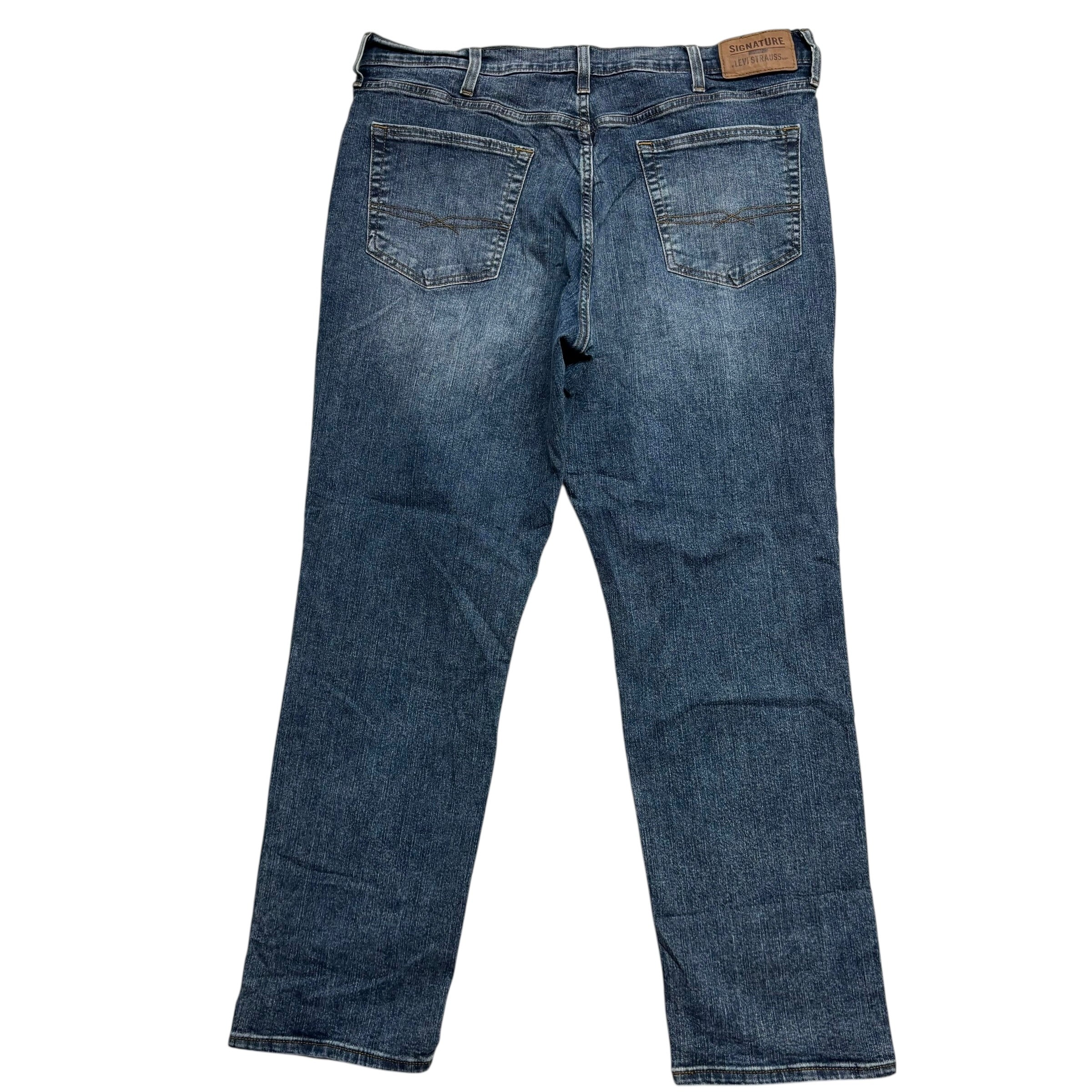 Levis Signature Jeans W38 L32 Mens Dark Blue Athletic Fit Stretch Denim (E)