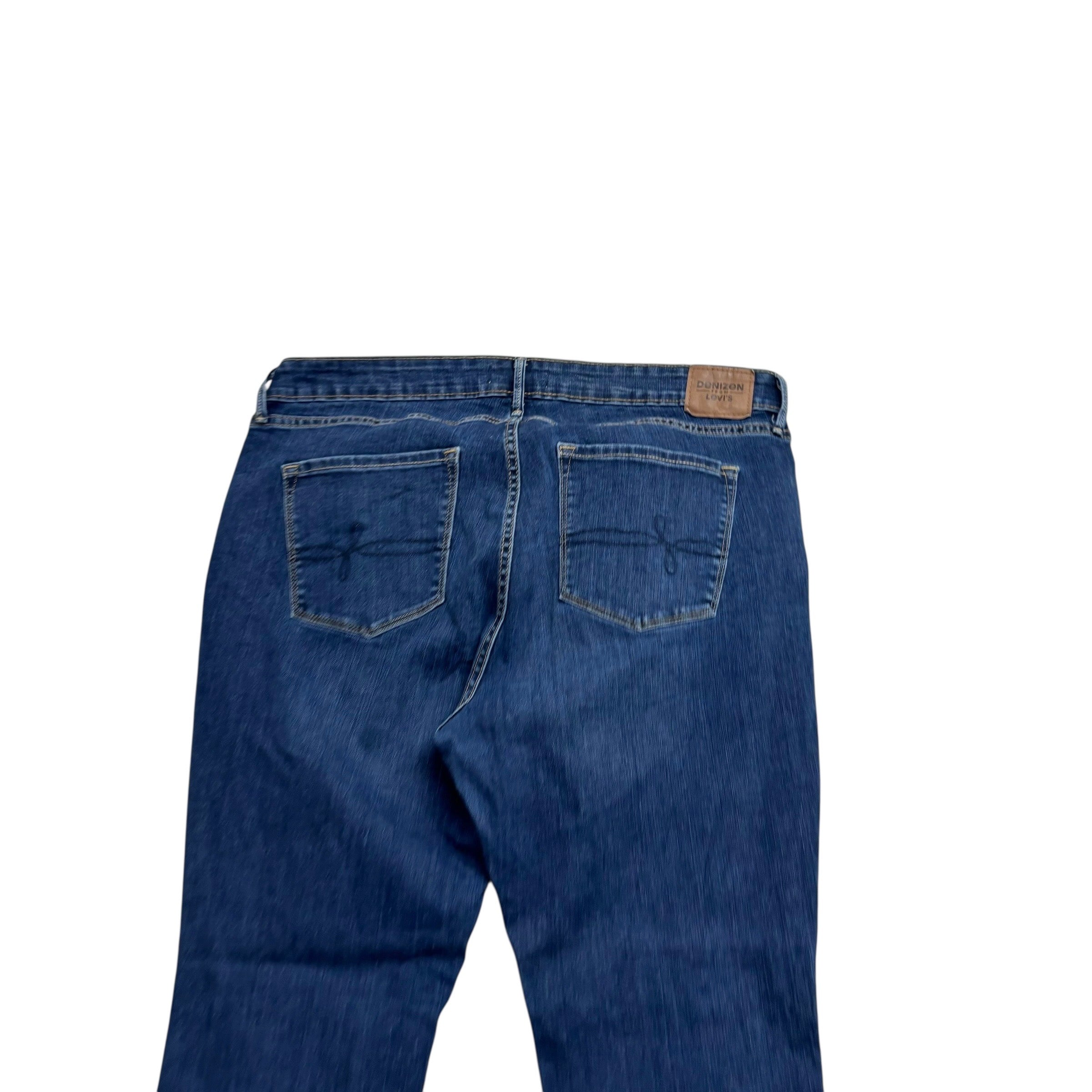 Levis Denizen Jeans W34 L32 Womens Mid Rise Bootcut Dark Blue Stretch (E)