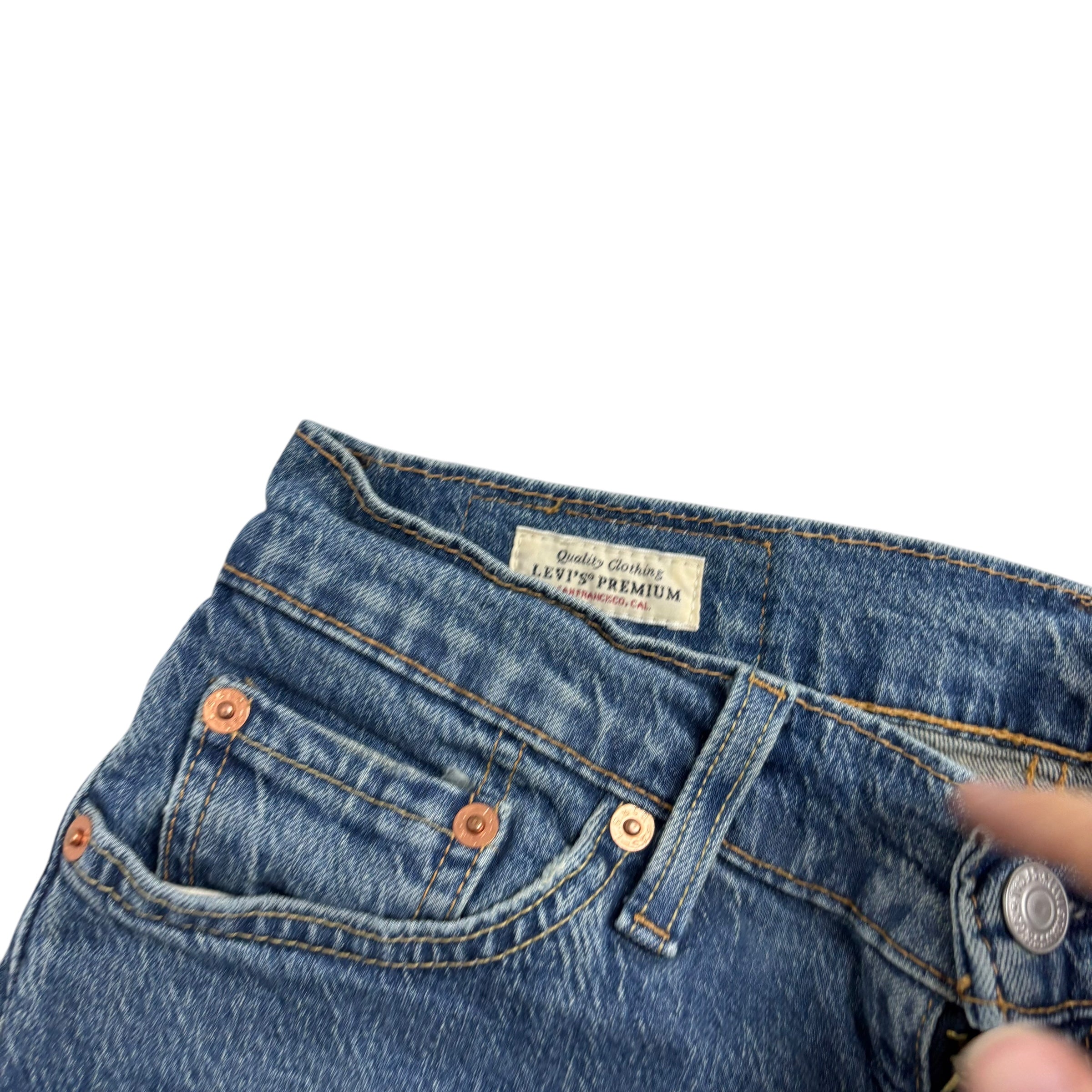 Levis 511 Jeans W29 L32 Mens Mid Blue Slim Fit Stretch Premium Denim (E)