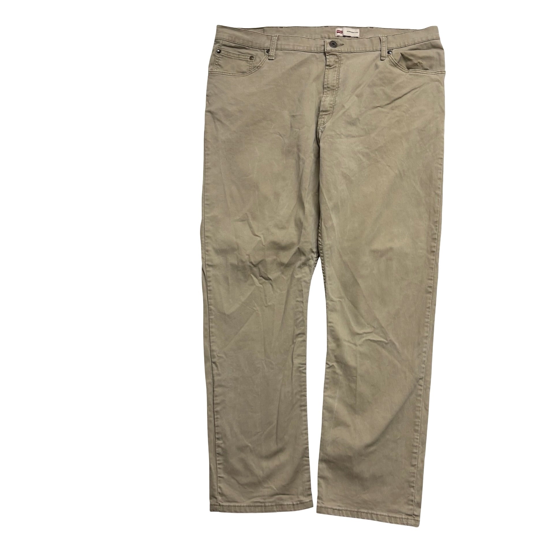 Wrangler Trousers W40 L30 Mens Beige Regular Straight Fit Stretch Pants