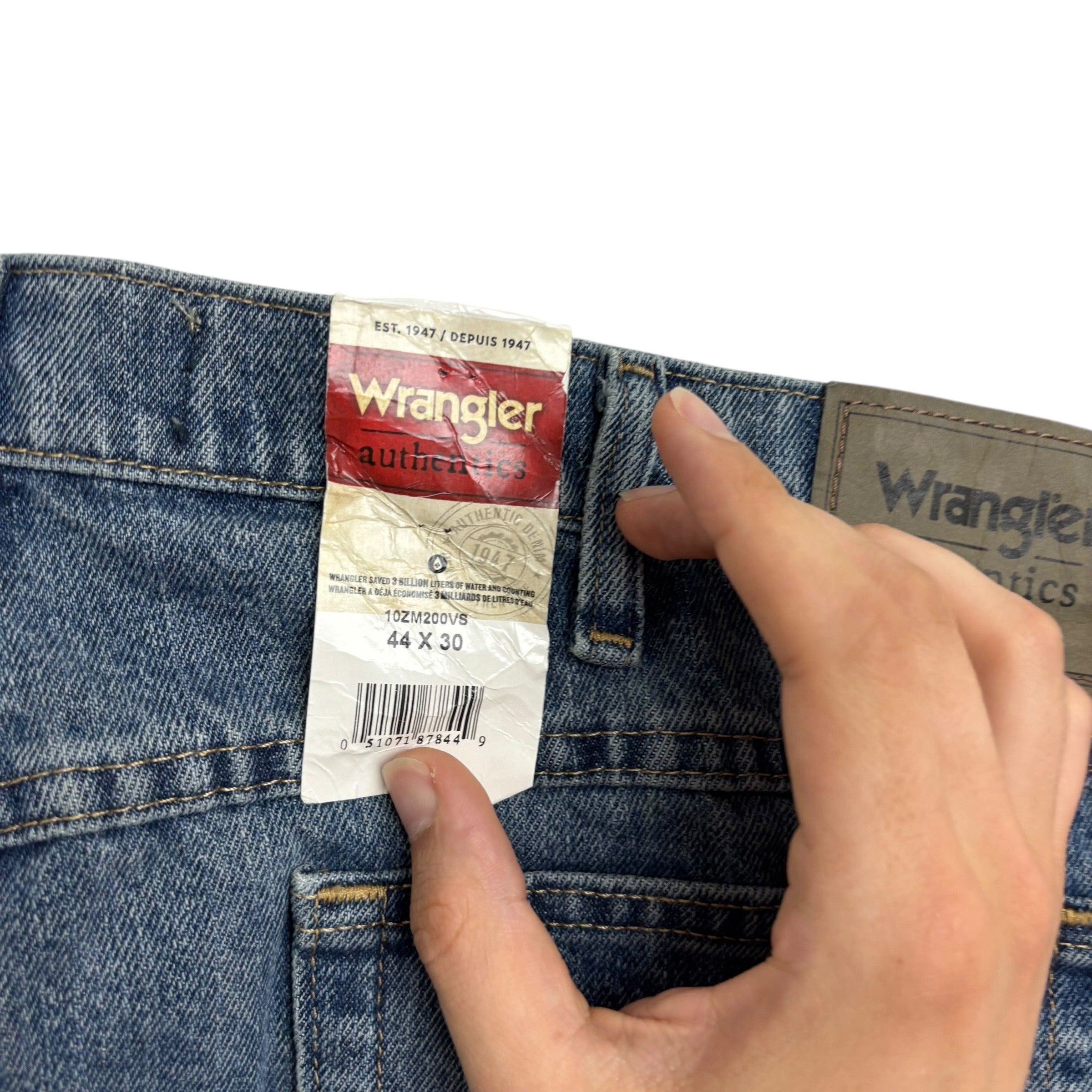 Wrangler Jeans W44 L30 Mens Mid Blue Relaxed Straight Fit Denim (E)