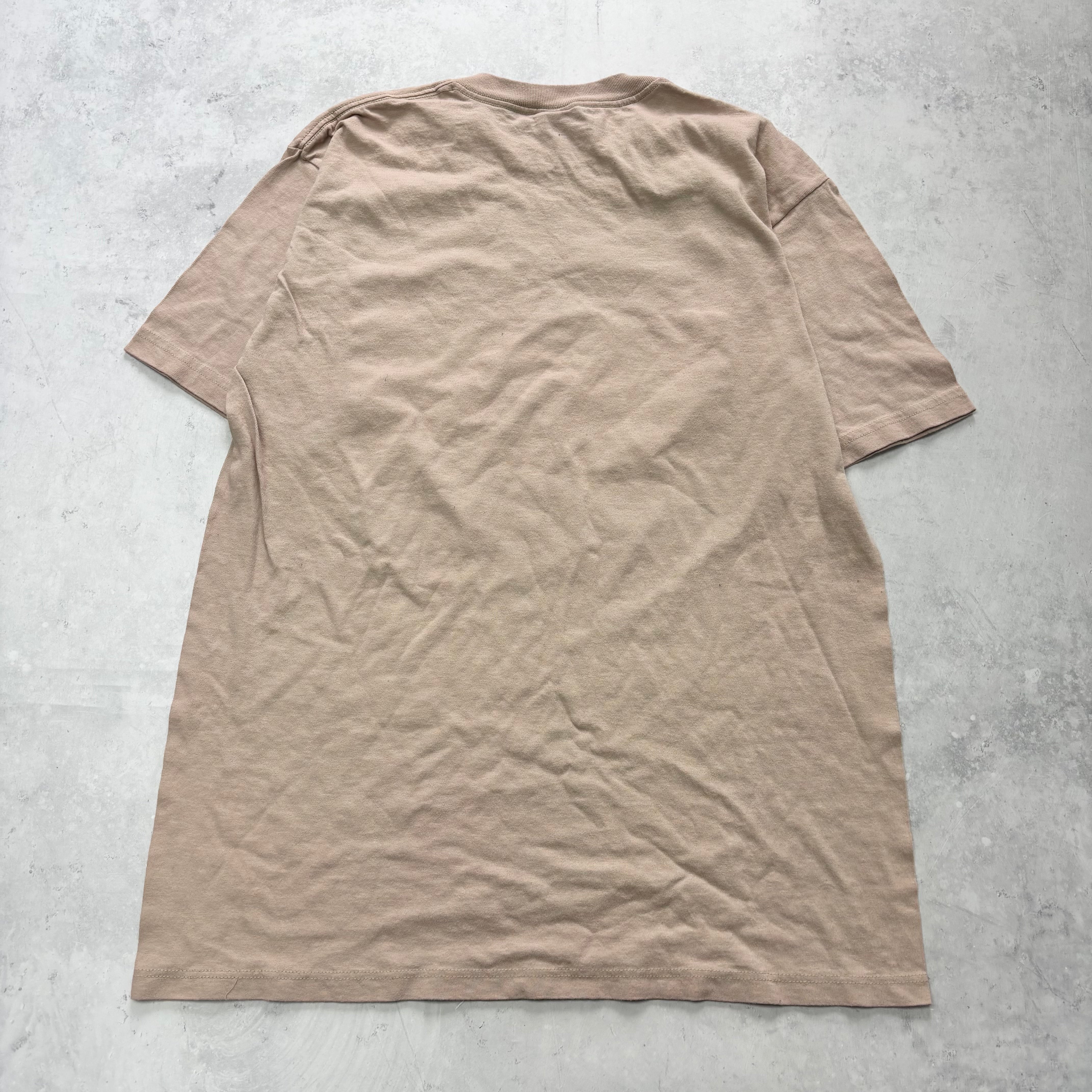 Vintage T Shirt Mens Large Brown Graphic Print 90s Nature Wolves (E)