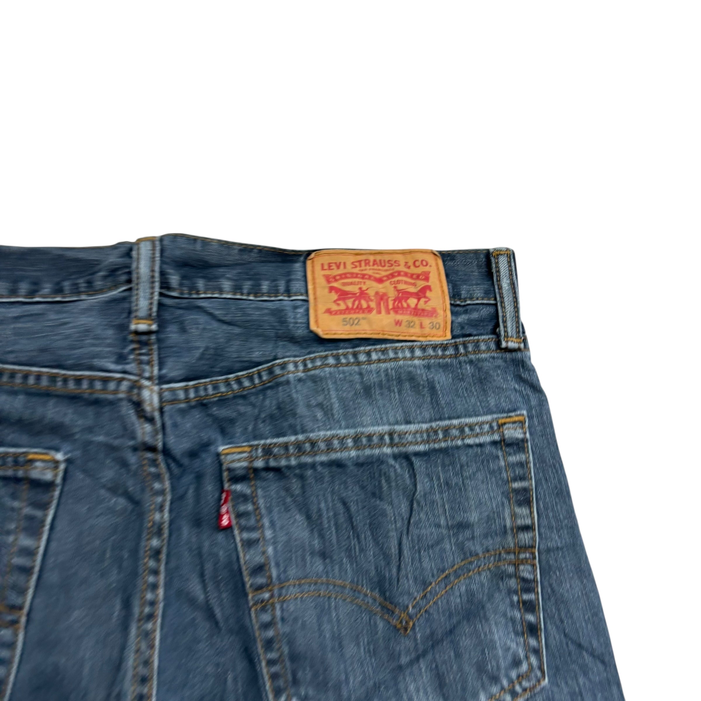 Levis 502 Jeans W32 L28 Mens Dark Blue Regular Tapered Fit Denim