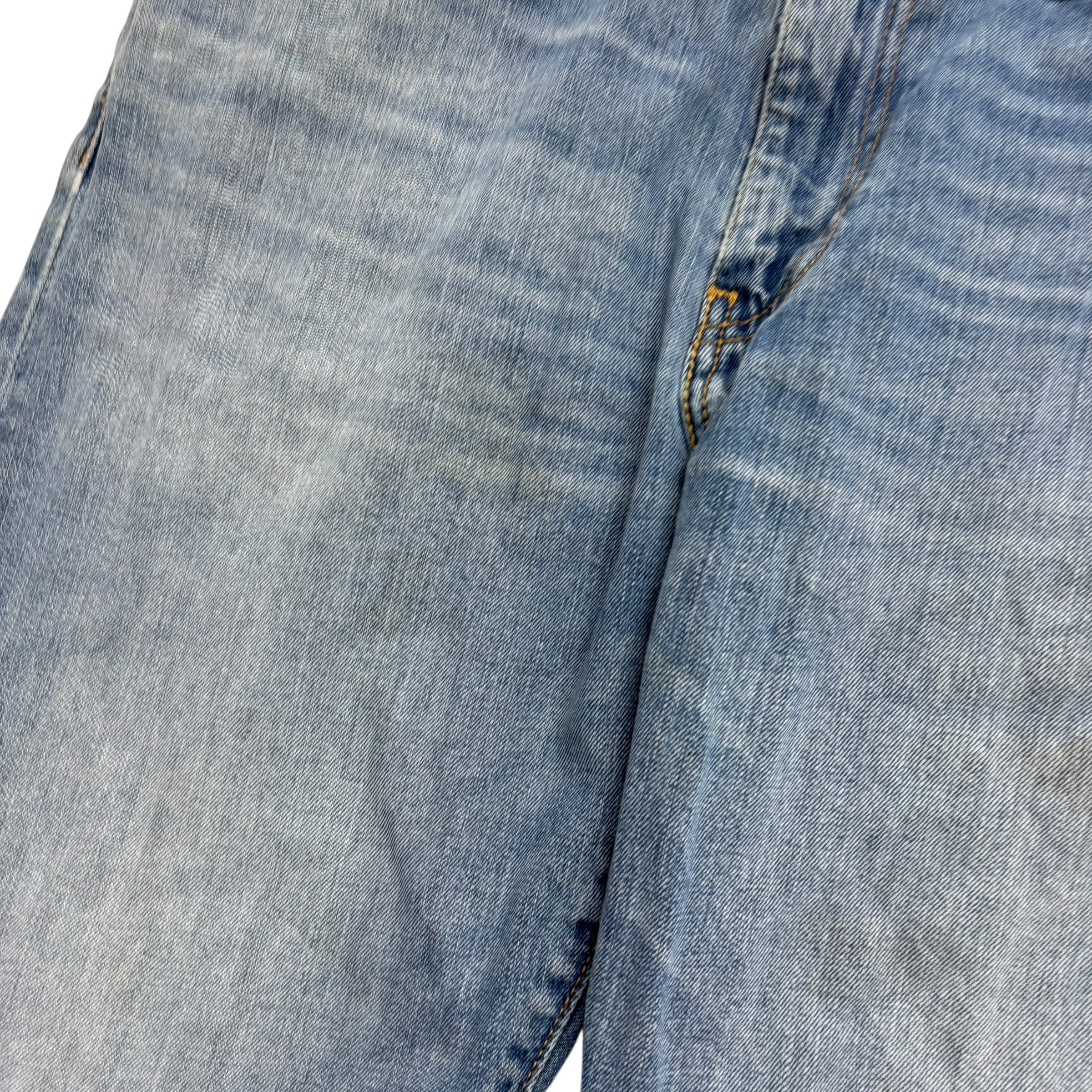 Levis 504 Jeans W34 L32 Mens Mid Blue Regular Straight Fit Stretch Denim (F)