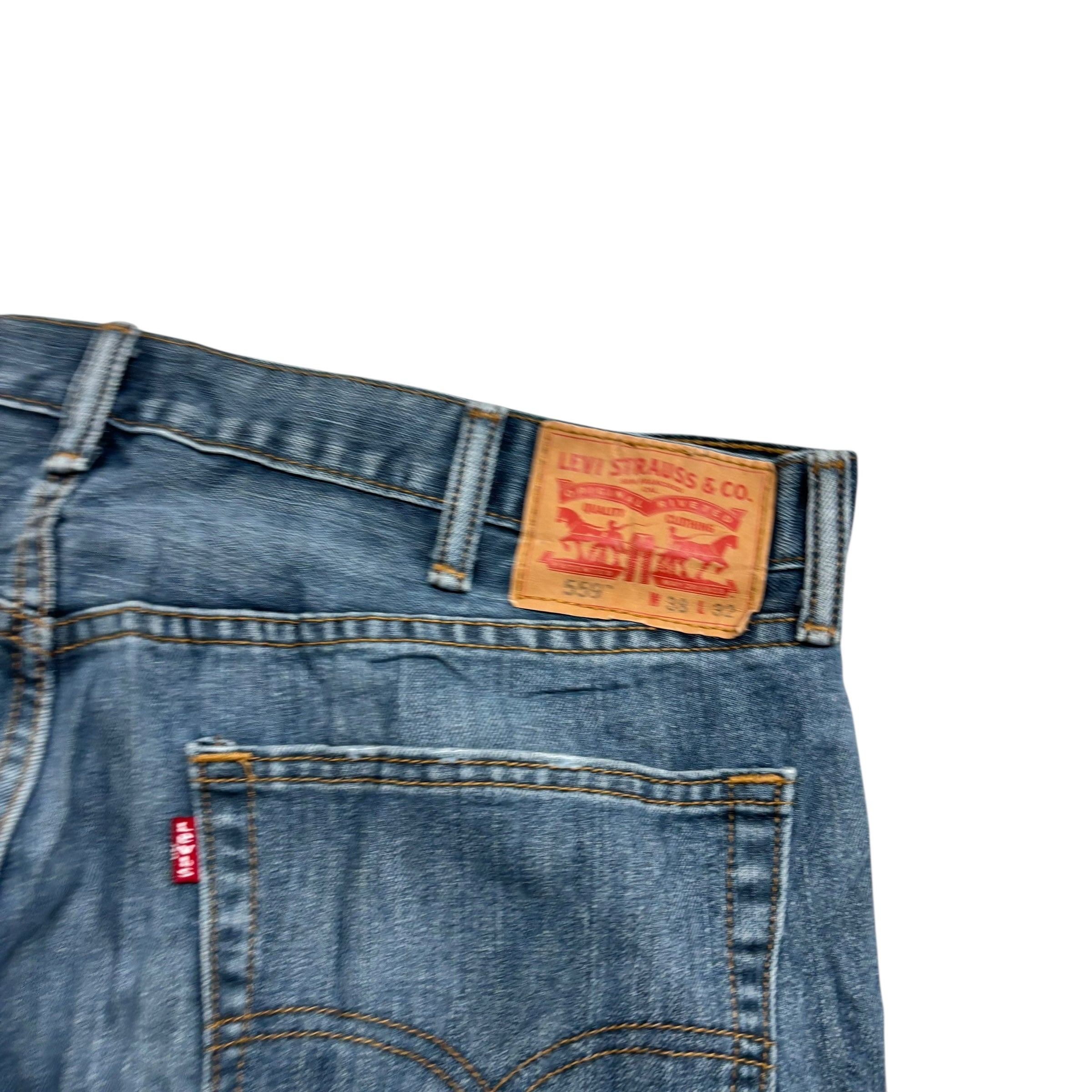 Levis 559 Jeans W38 L32 Mens Blue Baggy Relaxed Straight Fit Denim (E)
