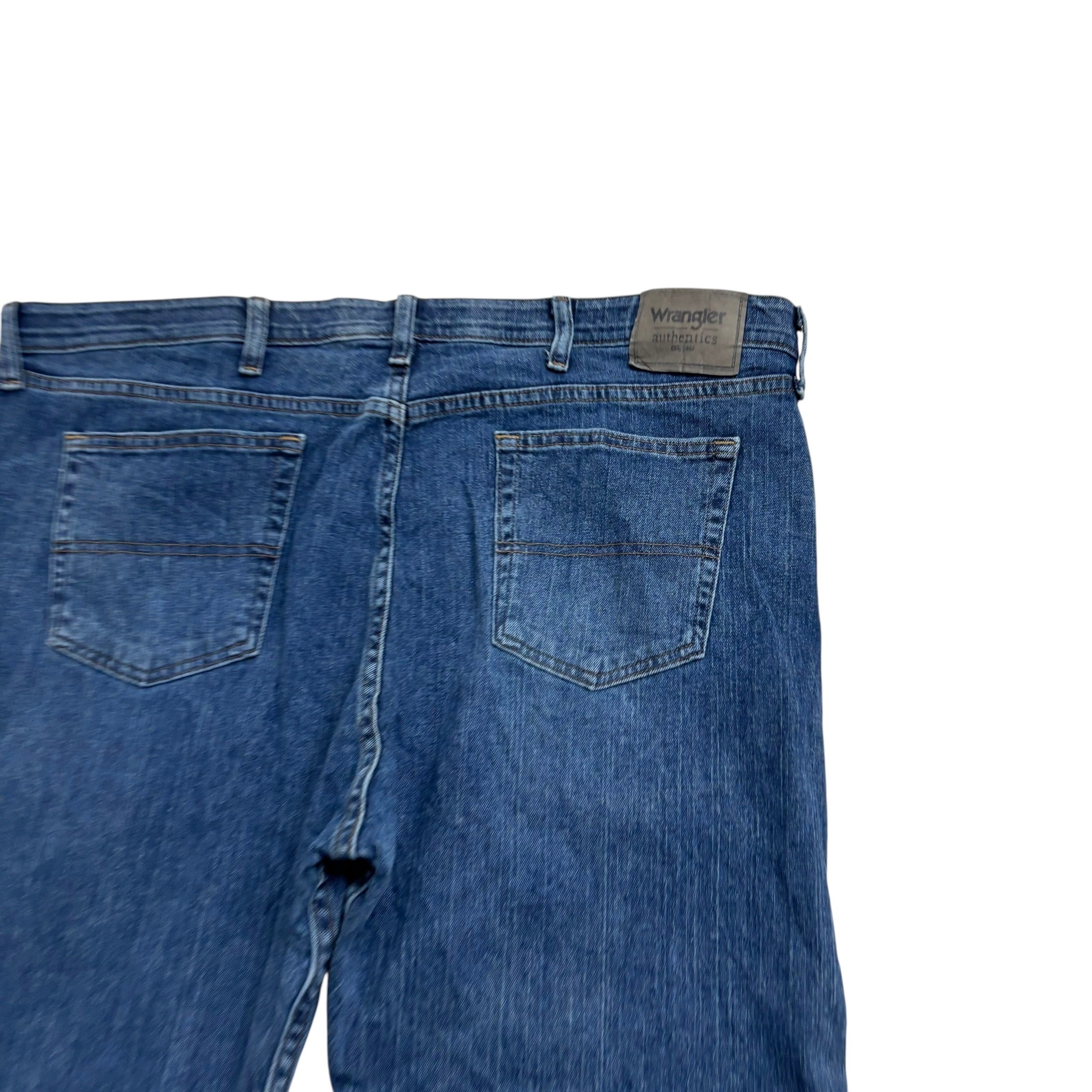 Wrangler Jeans W40 L29 Mens Mid Blue Regular Straight Fit Stretch Denim (E)