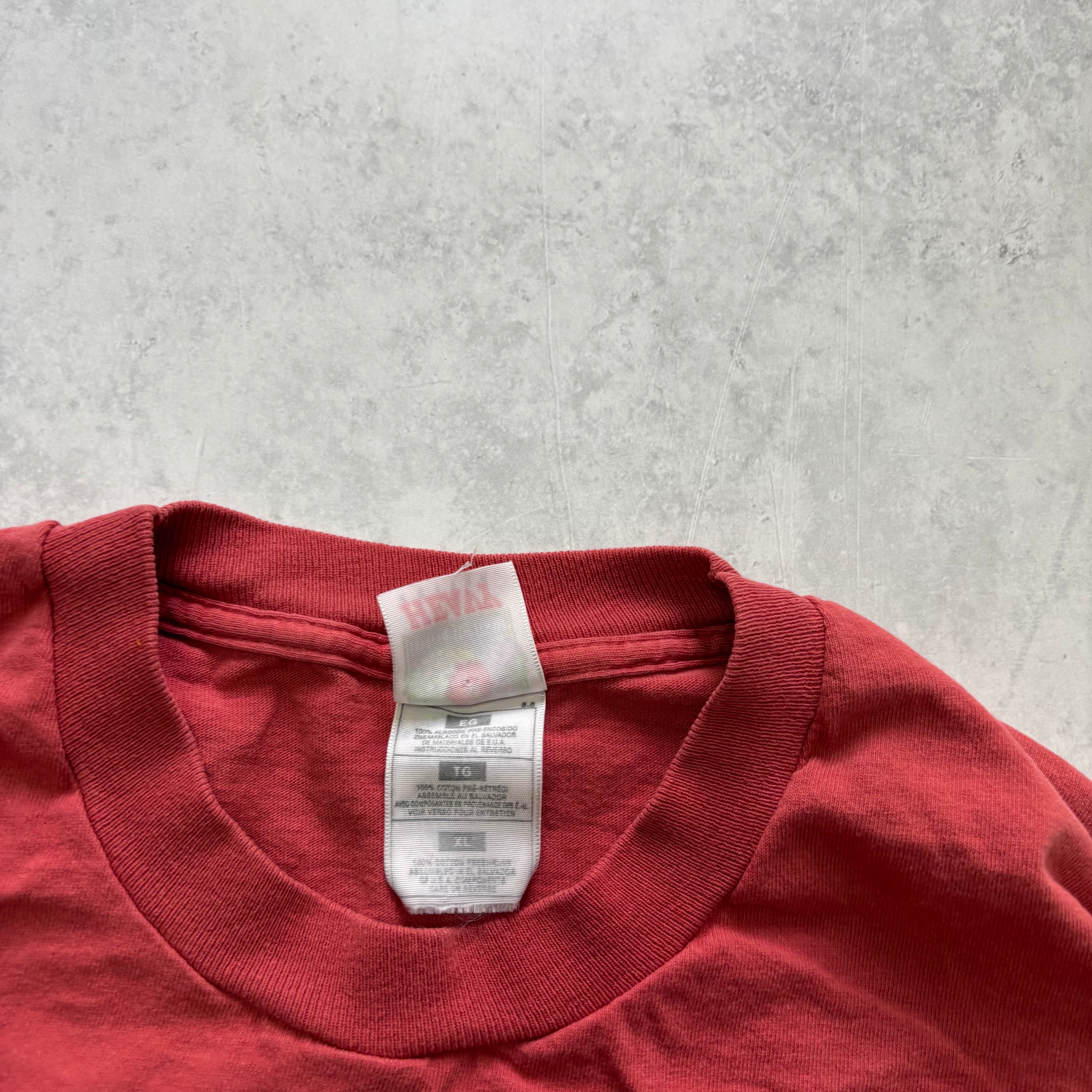 Vintage T Shirt Mens XL Red Single Stitch Graphic Print 90s USA Sports (E)