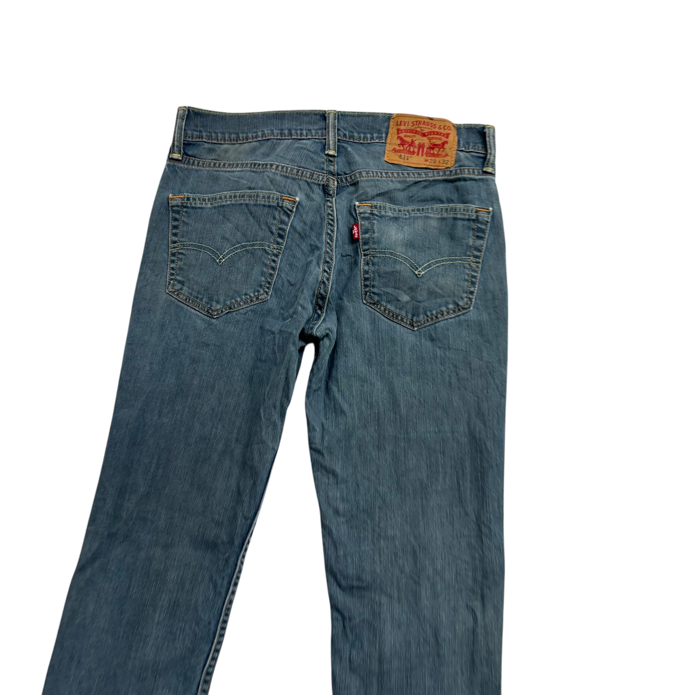Levis 511 Jeans W29 L31 Mens Mid Blue Slim Fit Stretch Denim (F)