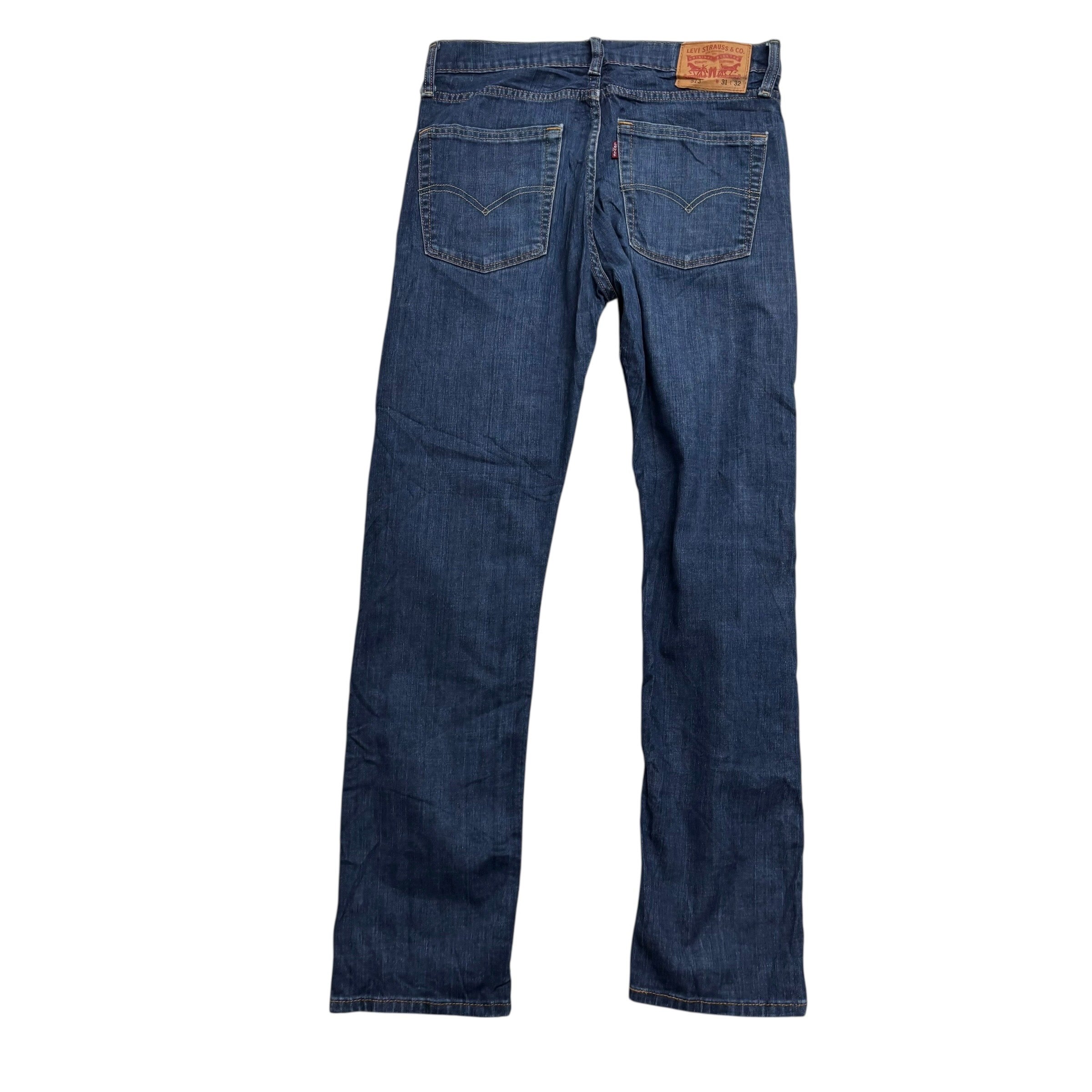 Levis 513 Jeans W31 L32 Mens Dark Blue Slim Straight Fit Stretch Denim (E)