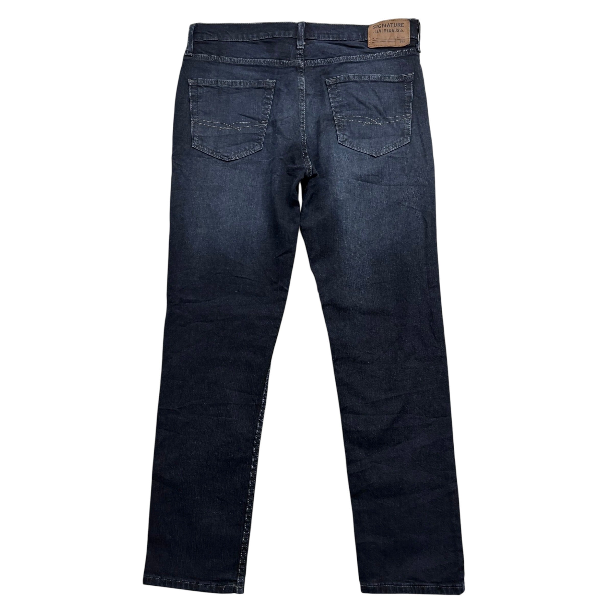 Levis Signature Jeans W33 L30 Mens Dark Blue Slim Fit Stretch Denim (E)