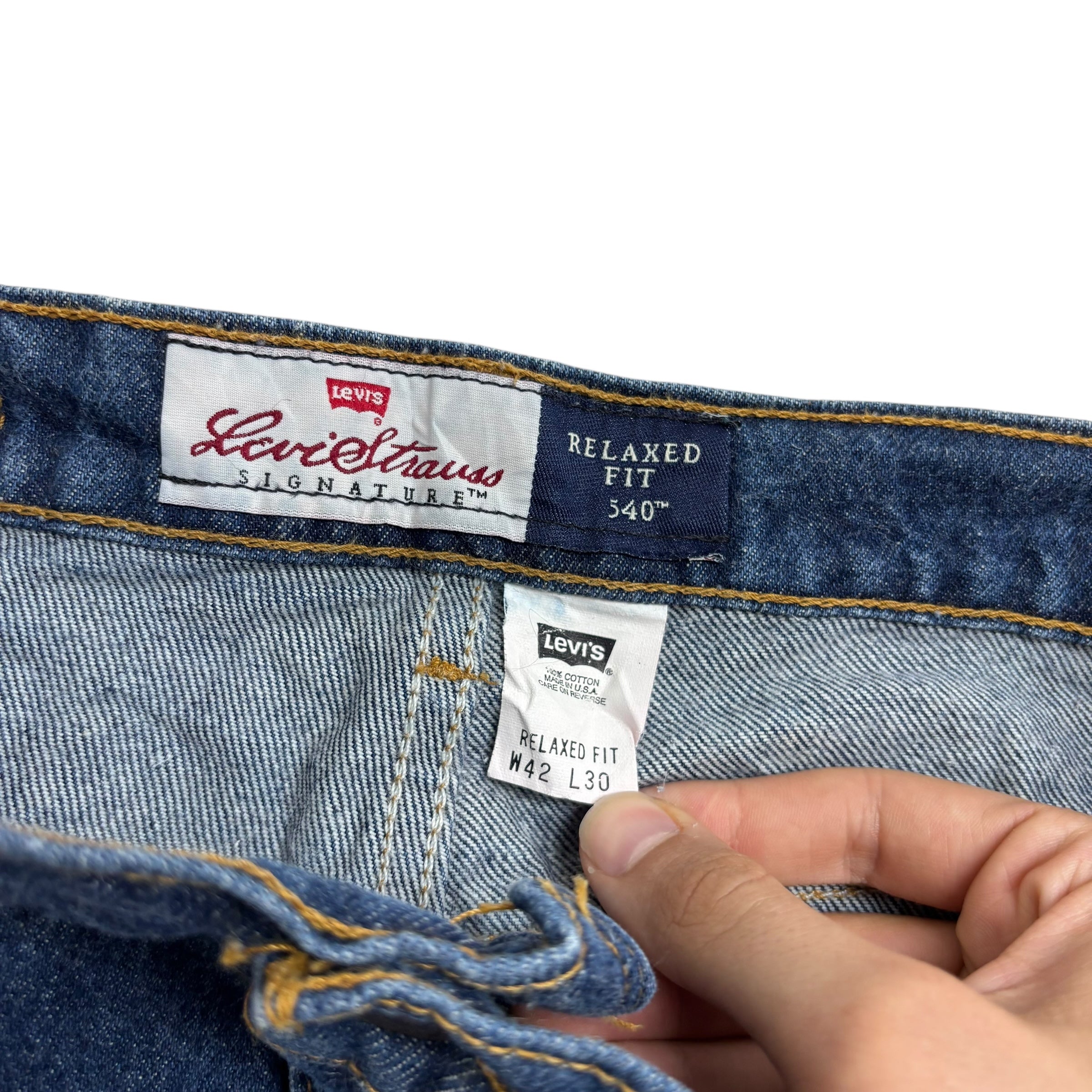 Levis 540 Jeans W40 L30 Mens Dark Blue Relaxed Tapered Vintage Made In USA