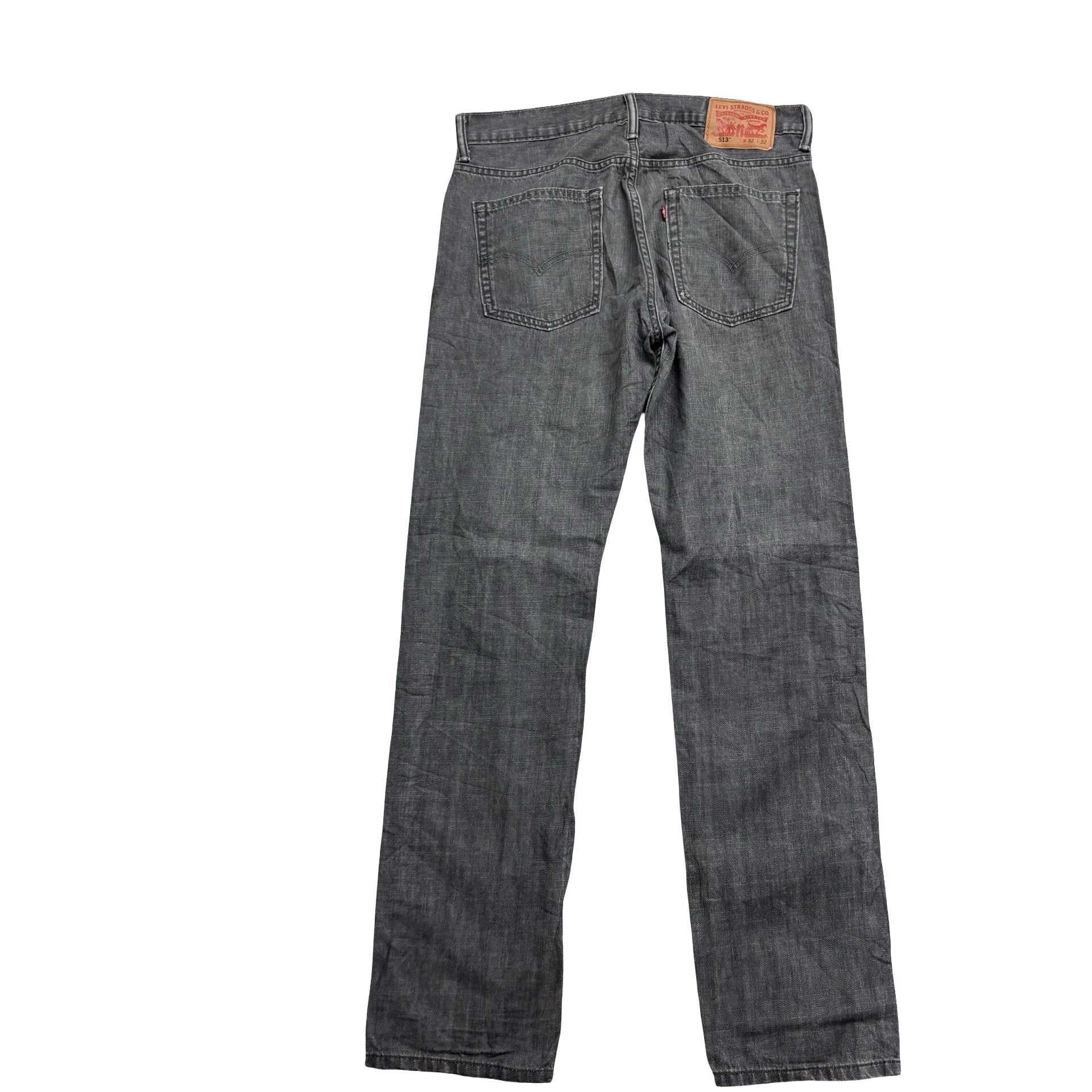 Levis 513 Jeans W32 L32 Mens Grey Slim Straight Fit Vintage Denim (E)