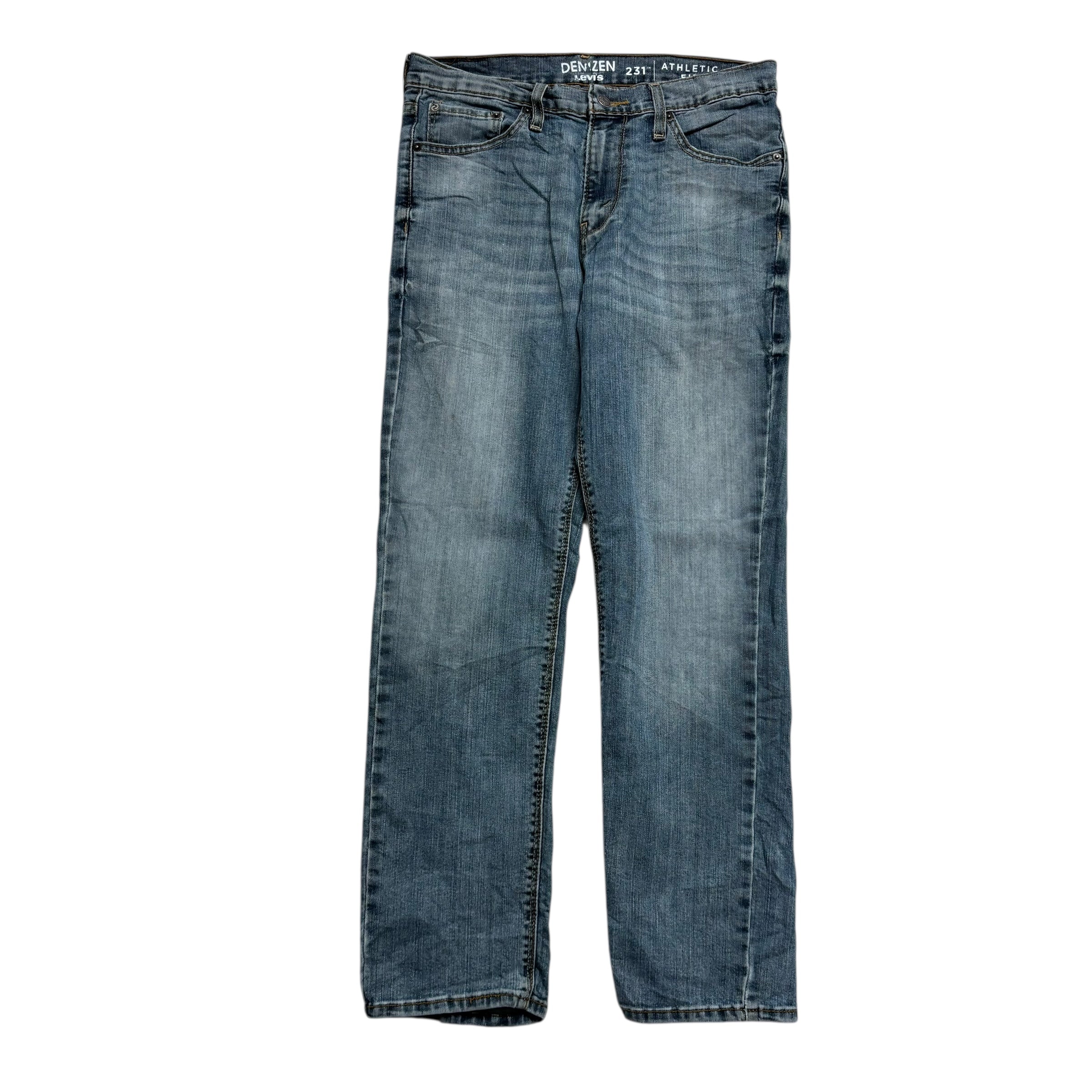 Levis Denizen Jeans W30 L30 Mens Blue Athletic Tapered Fit Stretch Denim