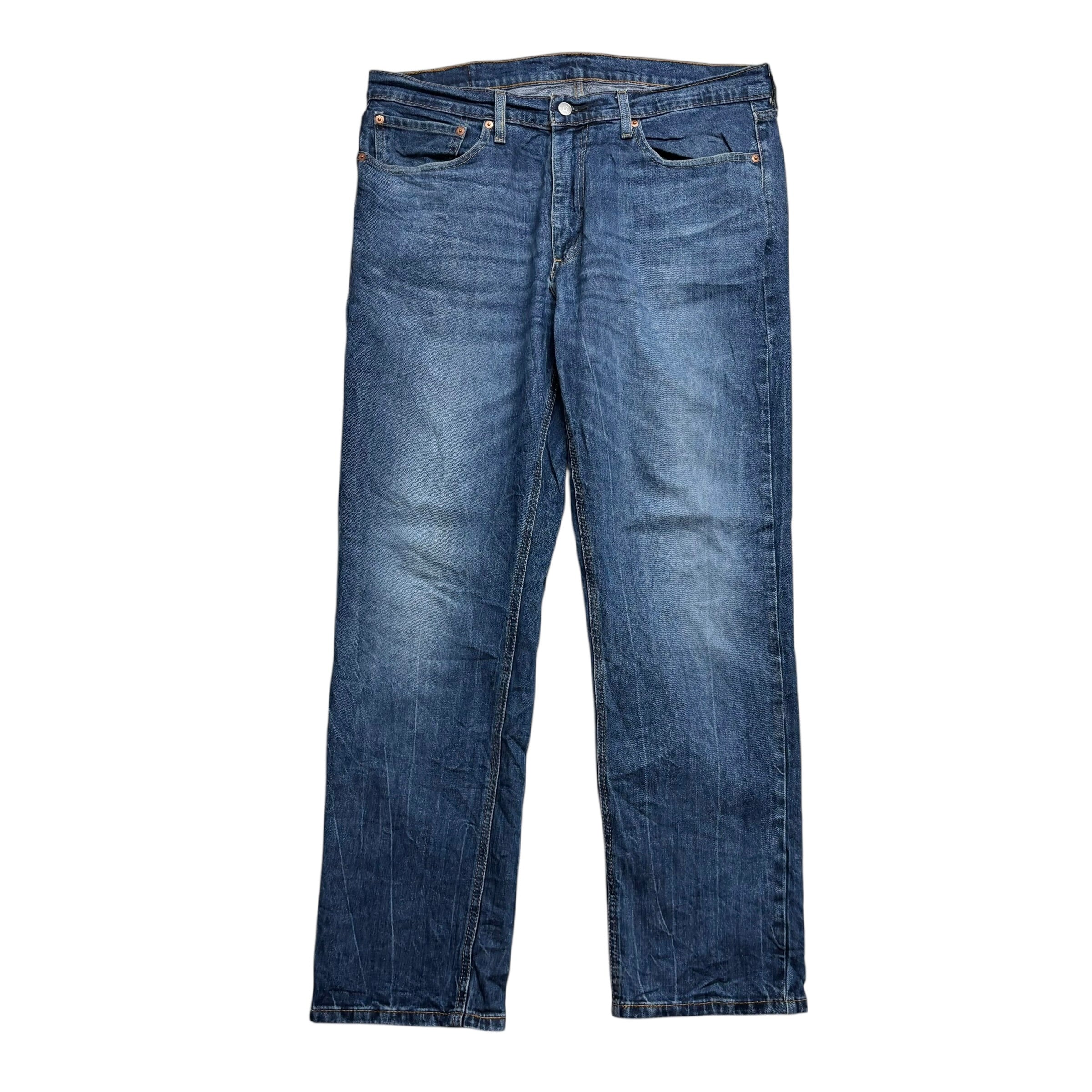 Levis 541 Jeans W36 L32 Mens Mid Blue Athletic Tapered Fit Stretch Denim (E)