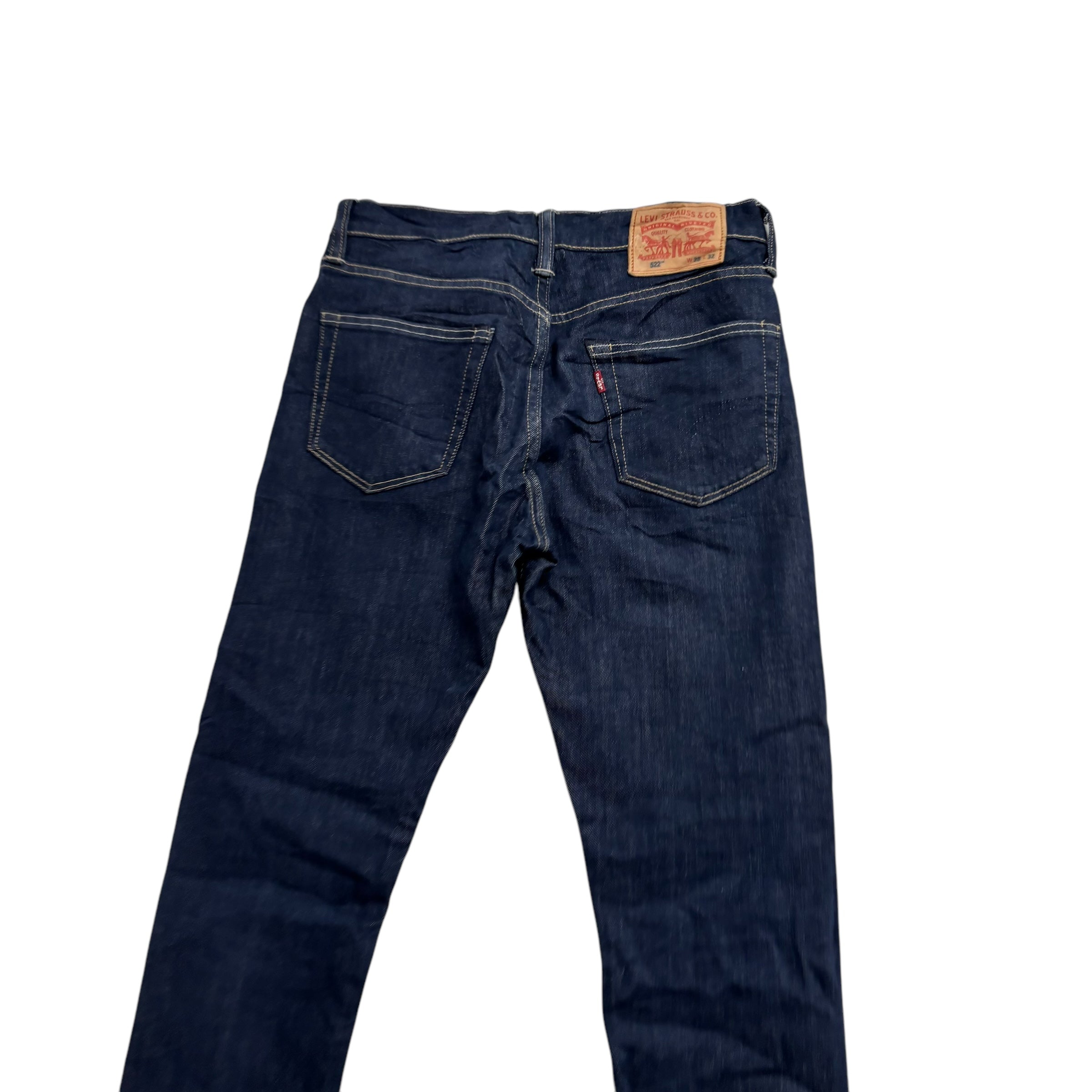 Levis 522 Jeans W28 L32 Mens Dark Blue Slim Tapered Fit Stretch Denim (E)