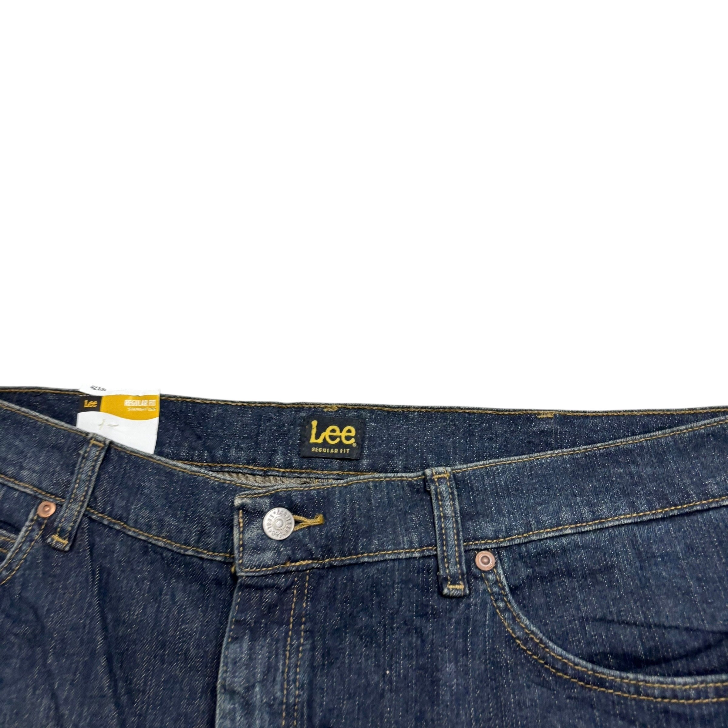 Lee Jeans W42 L30 Mens Dark Blue Regular Straight Fit Stretch Denim (E)