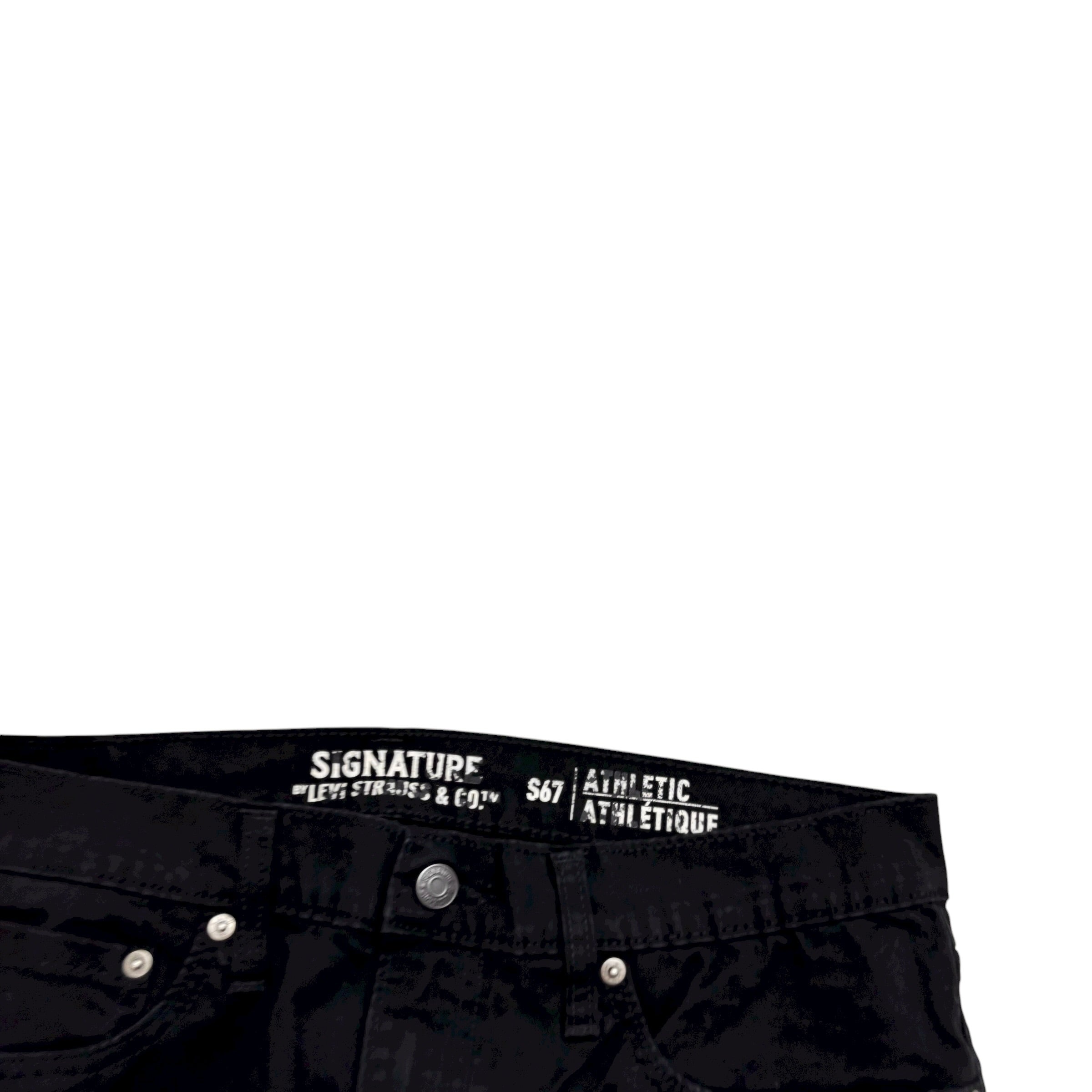 Levis Signature Trousers W34 L29 Mens Black Athletic Fit Stretch Pants (E)