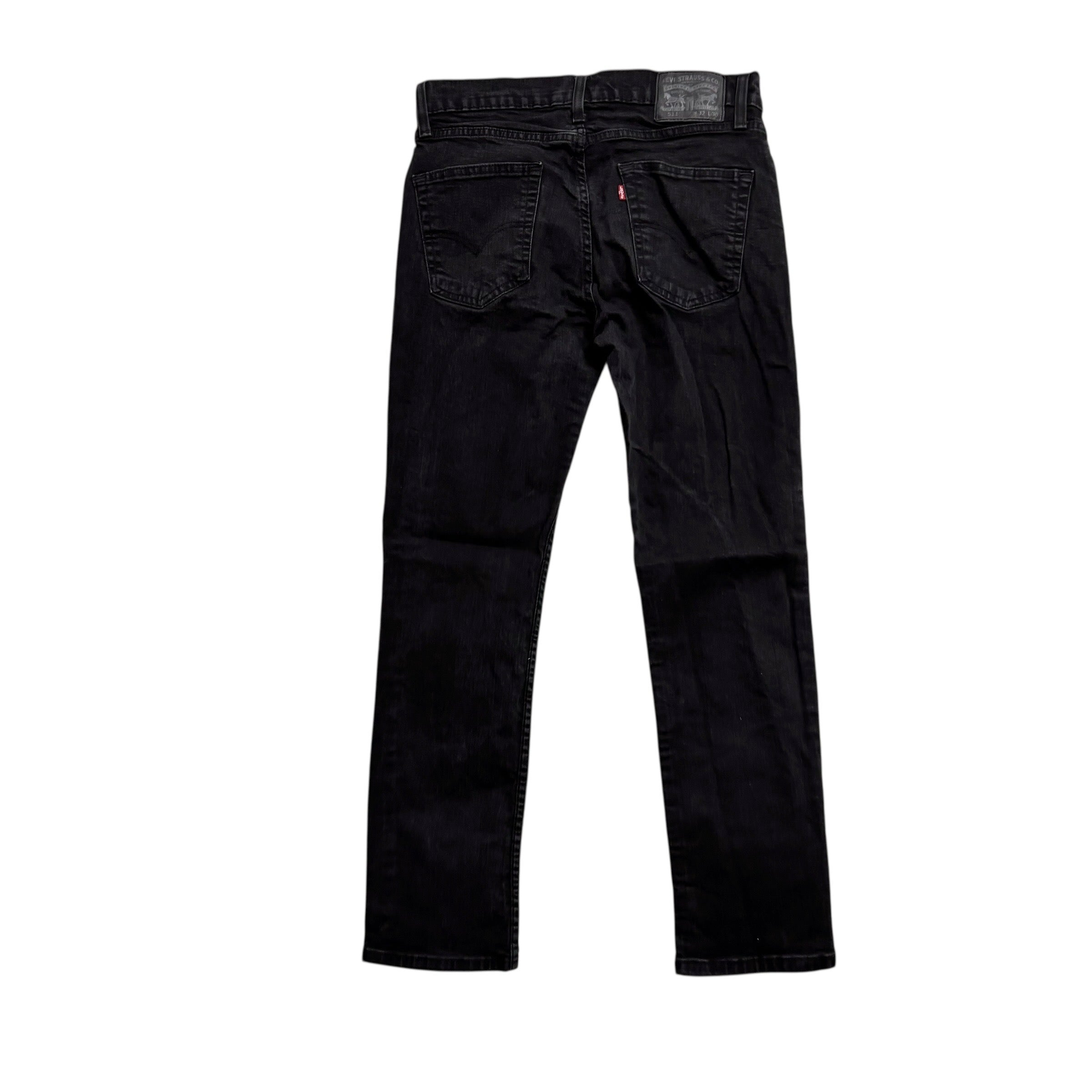Levis 511 Jeans W31 L29 Mens Black Slim Fit Stretch Denim (E)