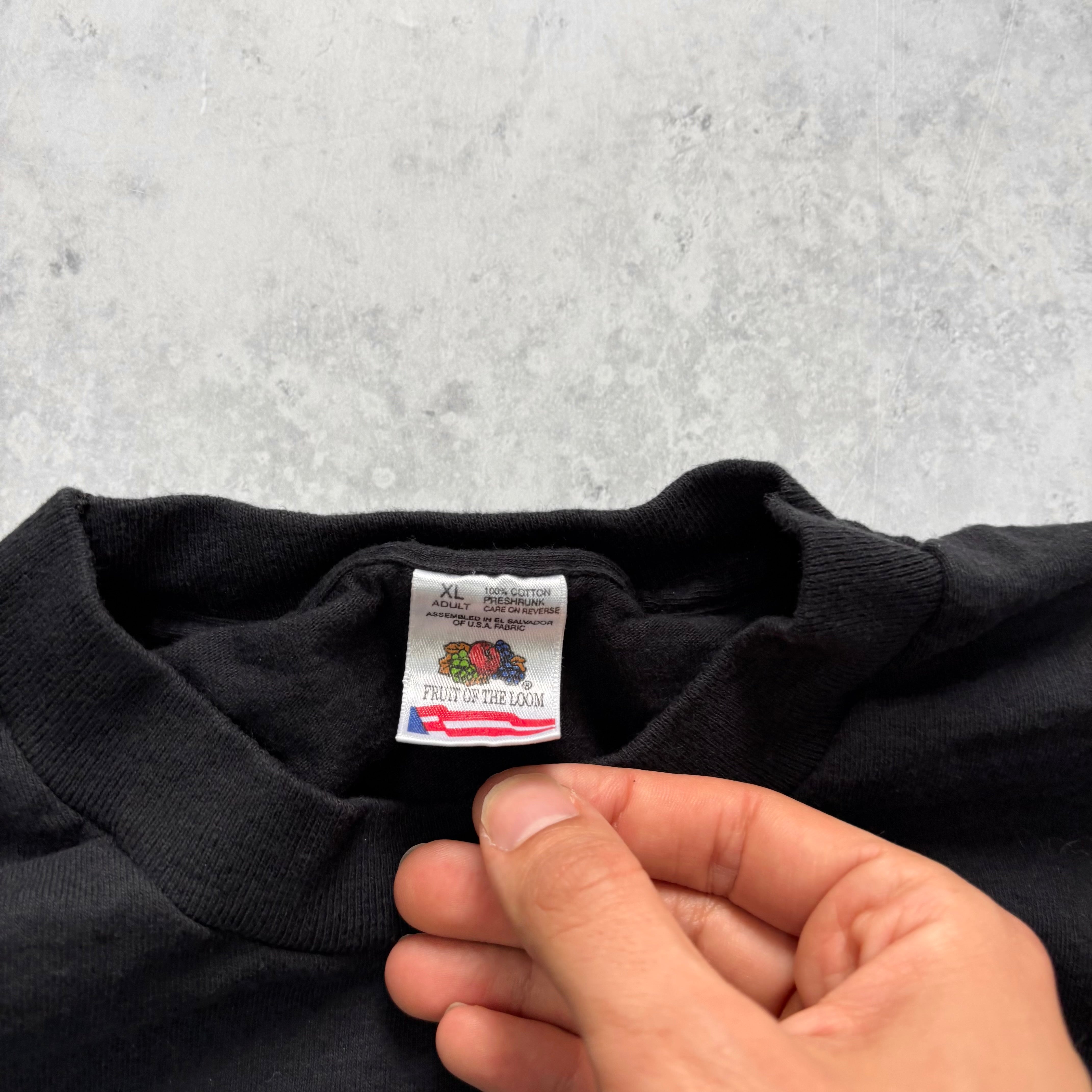 Vintage T Shirt Mens XL Black Single Stitch Graphic Print 90s Circus (E)