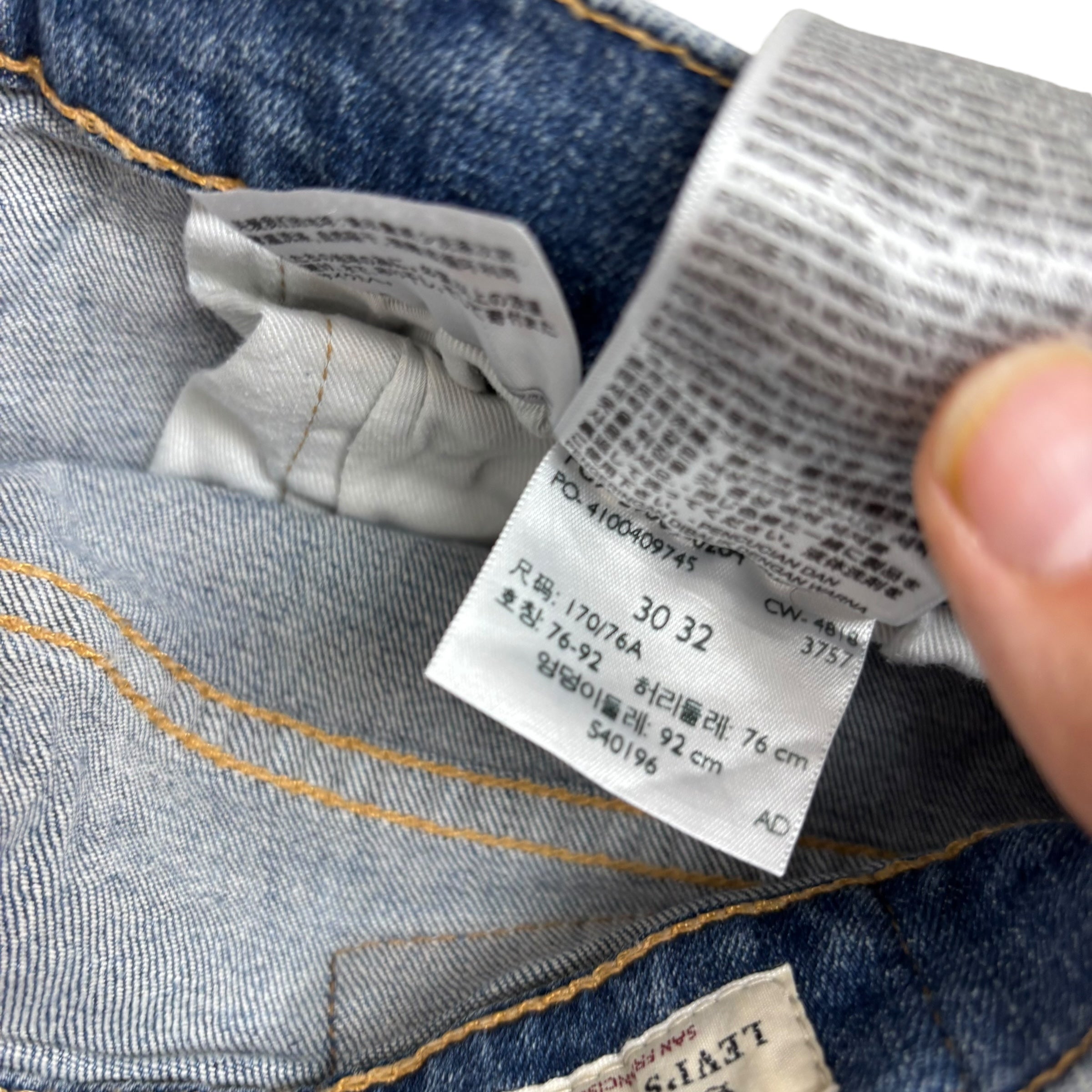 Levis 502 Jeans W30 L31 Mens Mid Blue Regular Tapered Fit Stretch Denim (E)