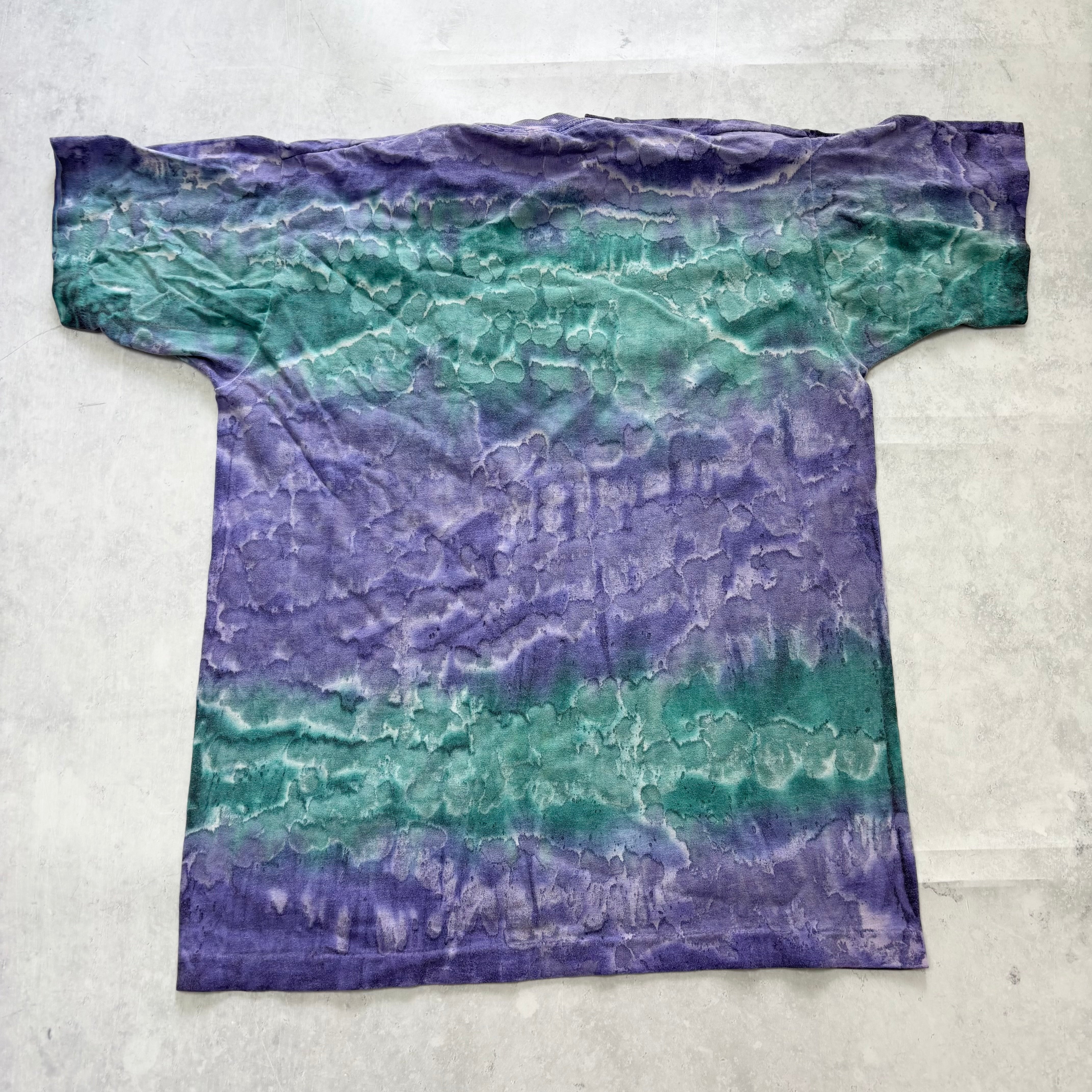 Vintage T Shirt Mens Medium Purple Tie Die Single Stitch Graphic Print 90s USA