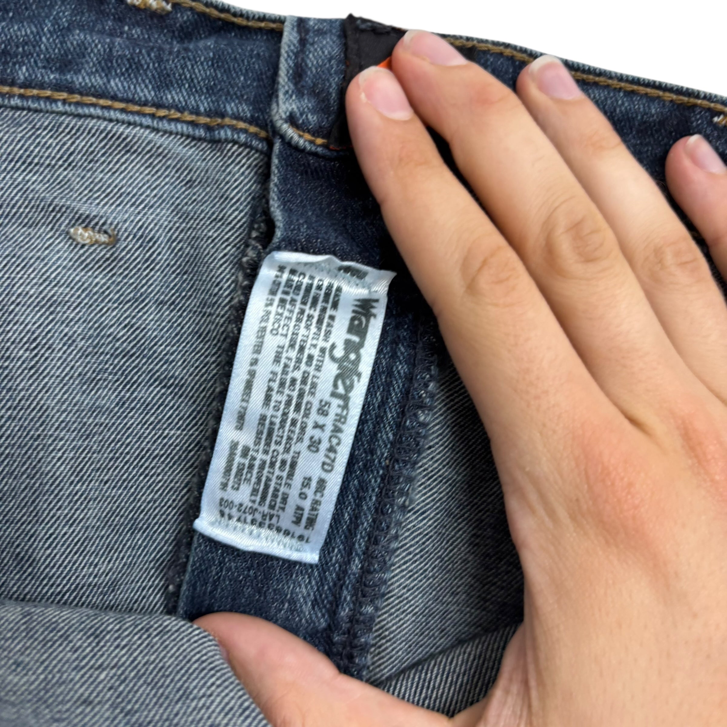 Wrangler Jeans W58 L30 Mens Dark Blue Regular Straight Fit Stretch Denim (E)
