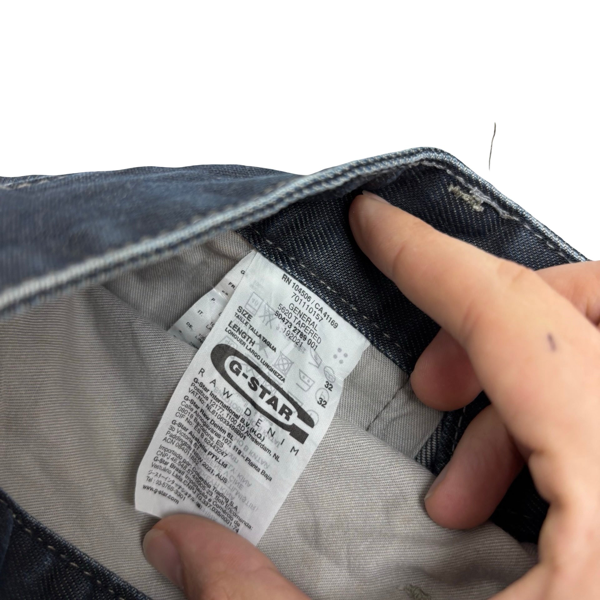 G Star 5620 Tapered Jeans W32 L32 Mens Dark Blue Regular Fit Denim (E)