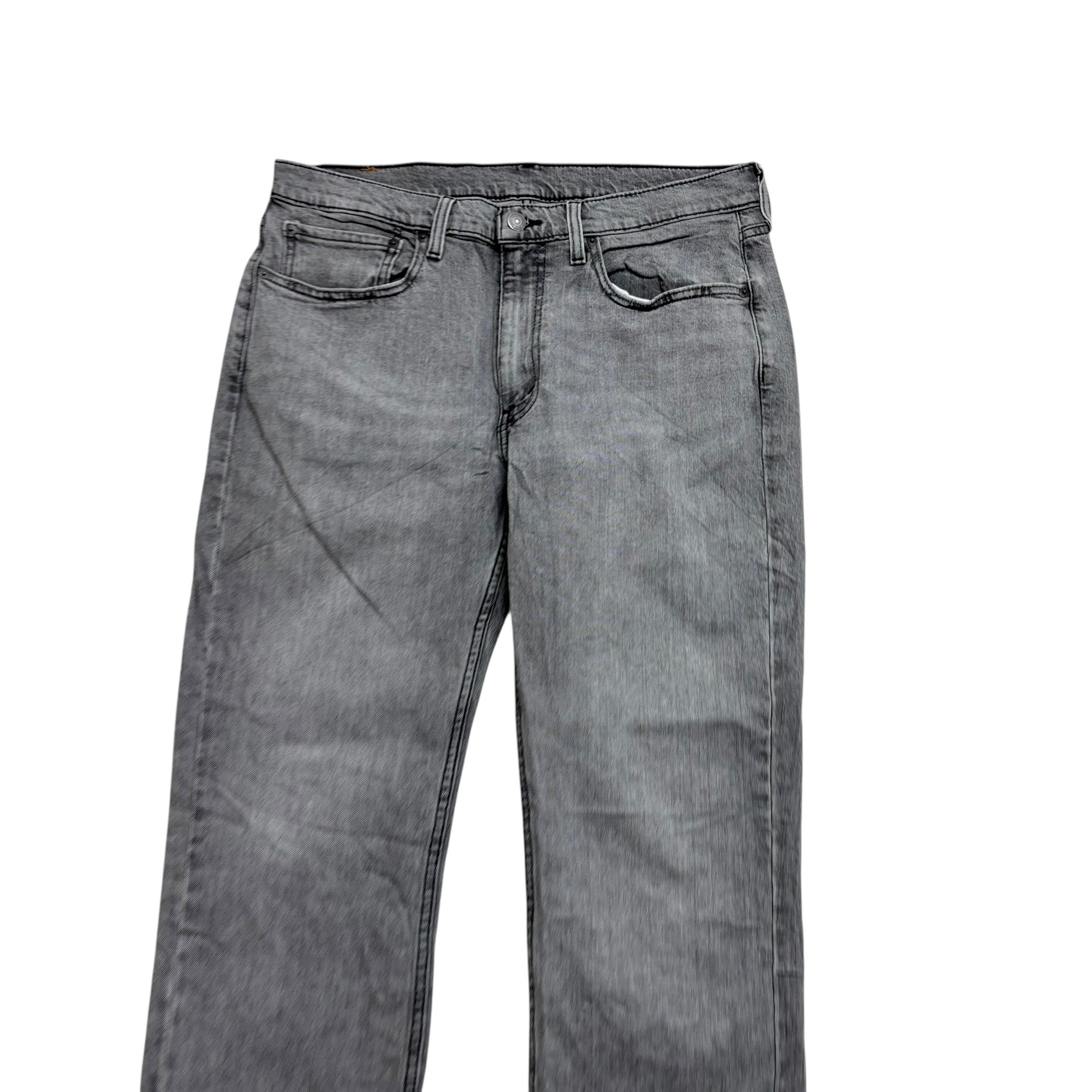 Levis 514 Jeans W34 L32 Mens Grey Regular Straight Fit Stretch Denim (E)