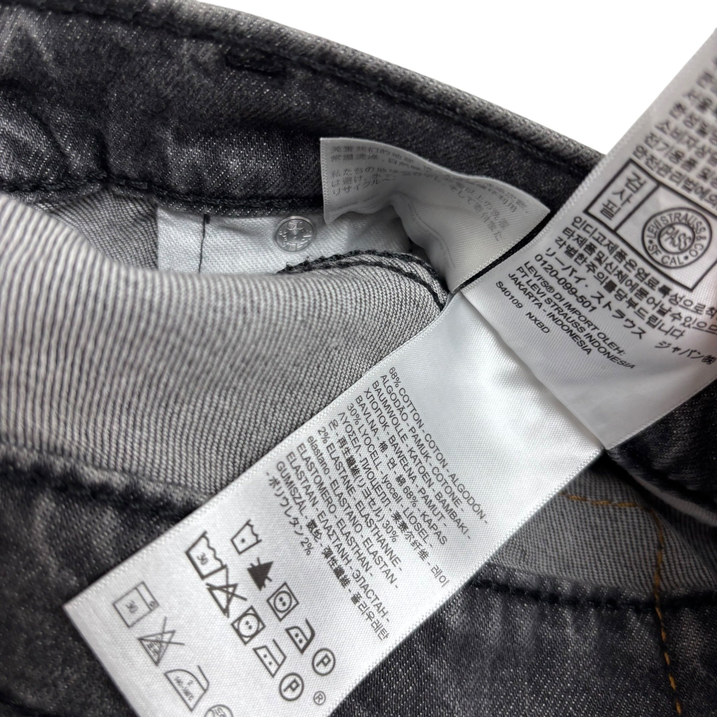 Levis 511 Jeans W29 L30 Mens Grey Slim Fit Stretch Denim (E)