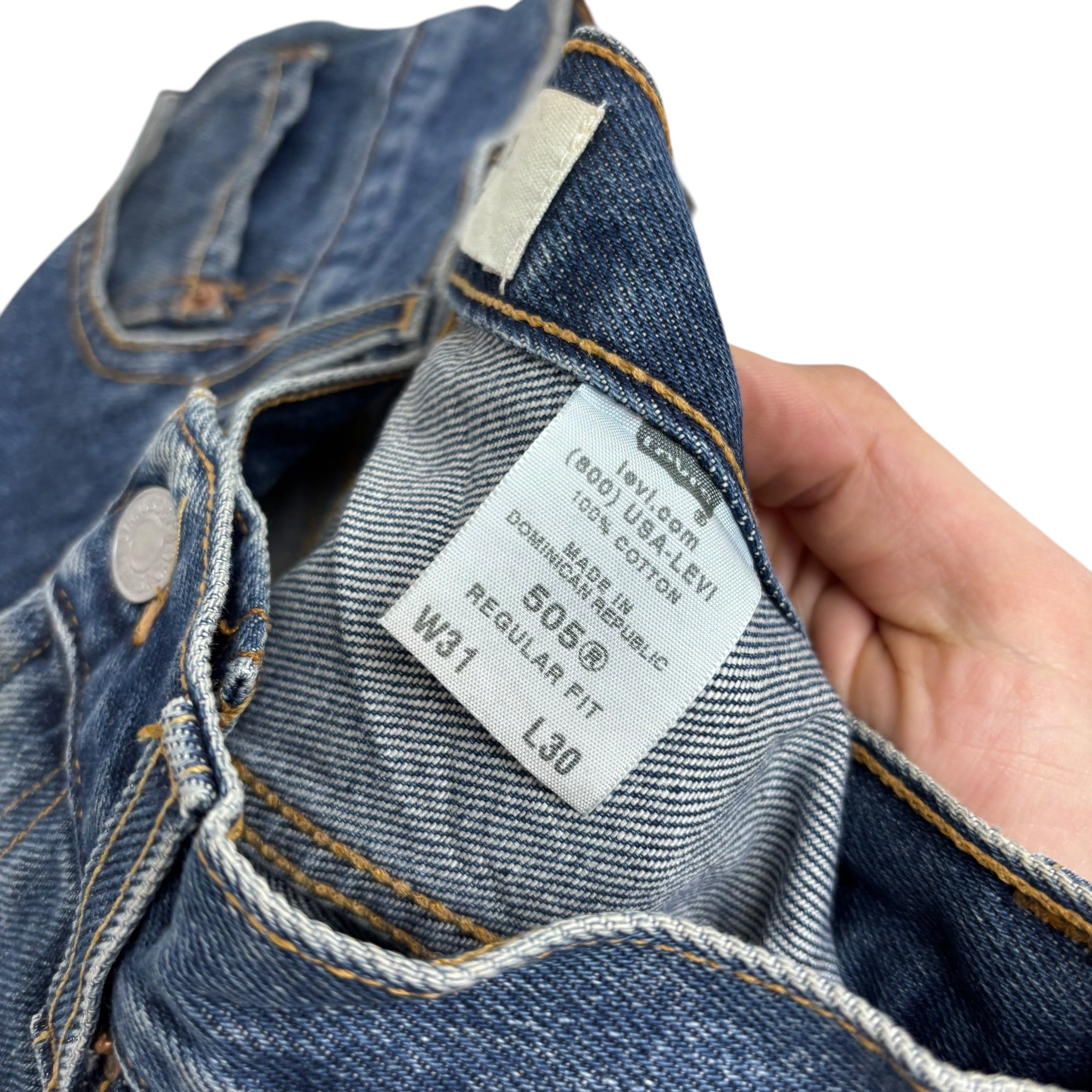 Levis 505 Jeans W31 L30 Mens Mid Blue Regular Straight Fit Vintage Denim