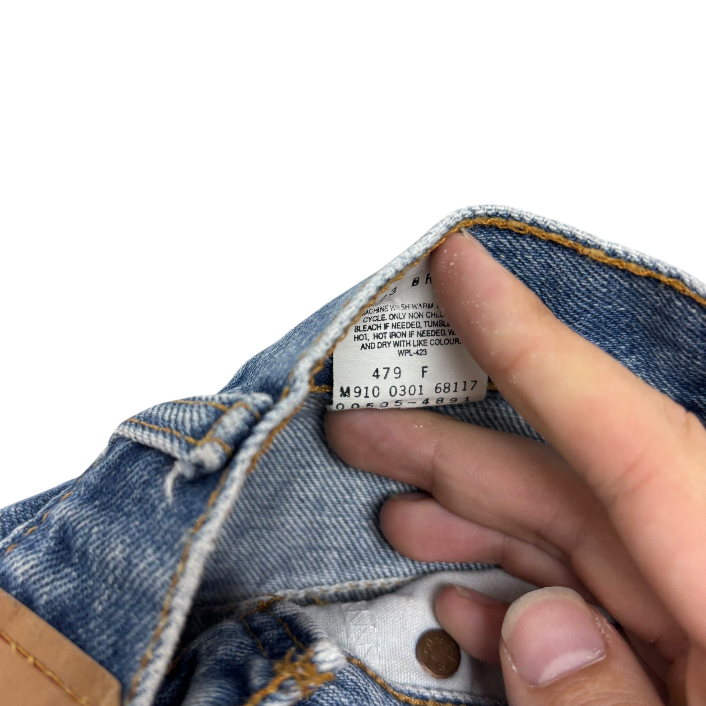 Levis 505 Jeans W26 L30 Mens Light Blue Regular Straight Fit Vintage Denim (E)