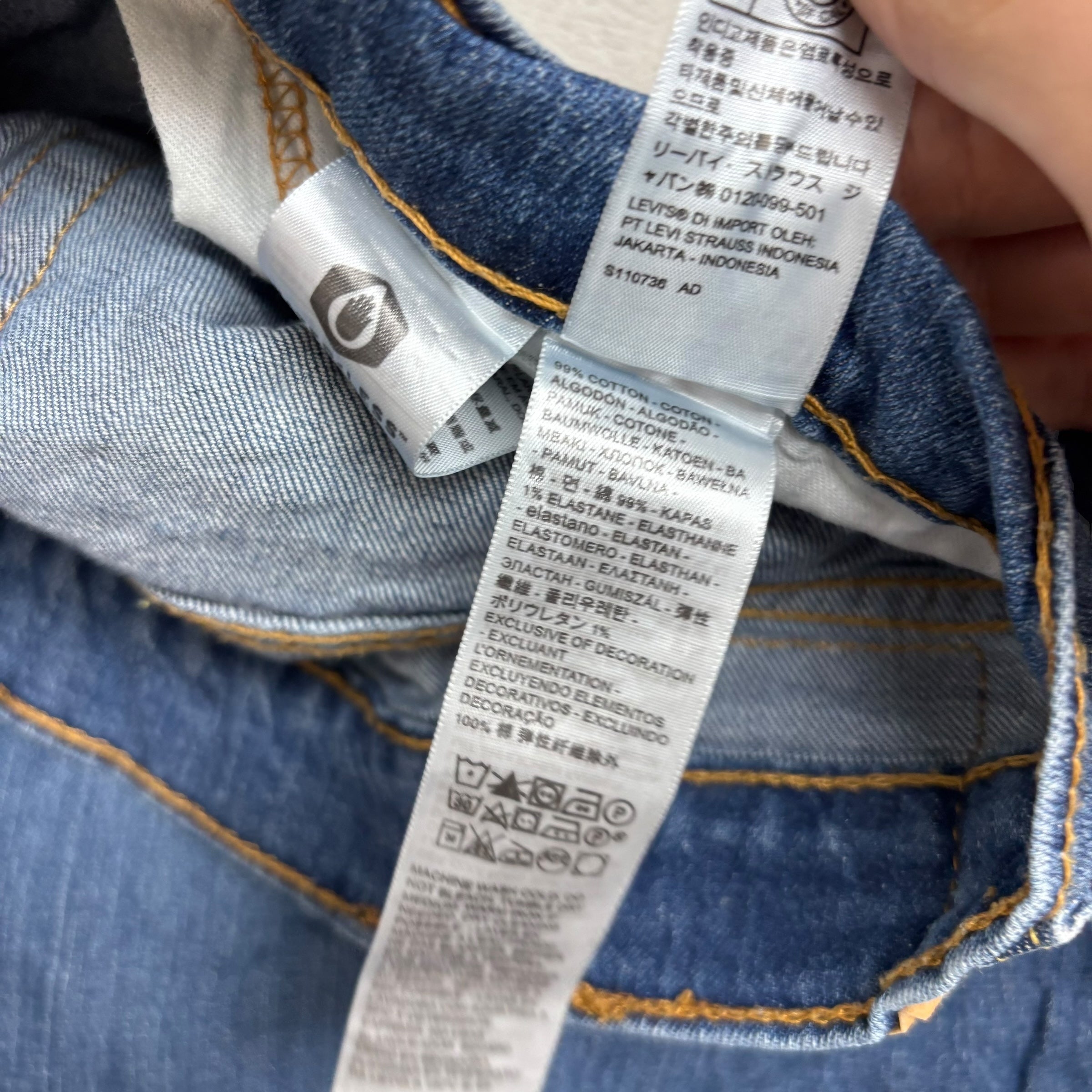 Levis 511 Jeans W38 L36 Mens Mid Blue Slim Fit Stretch Denim (E)