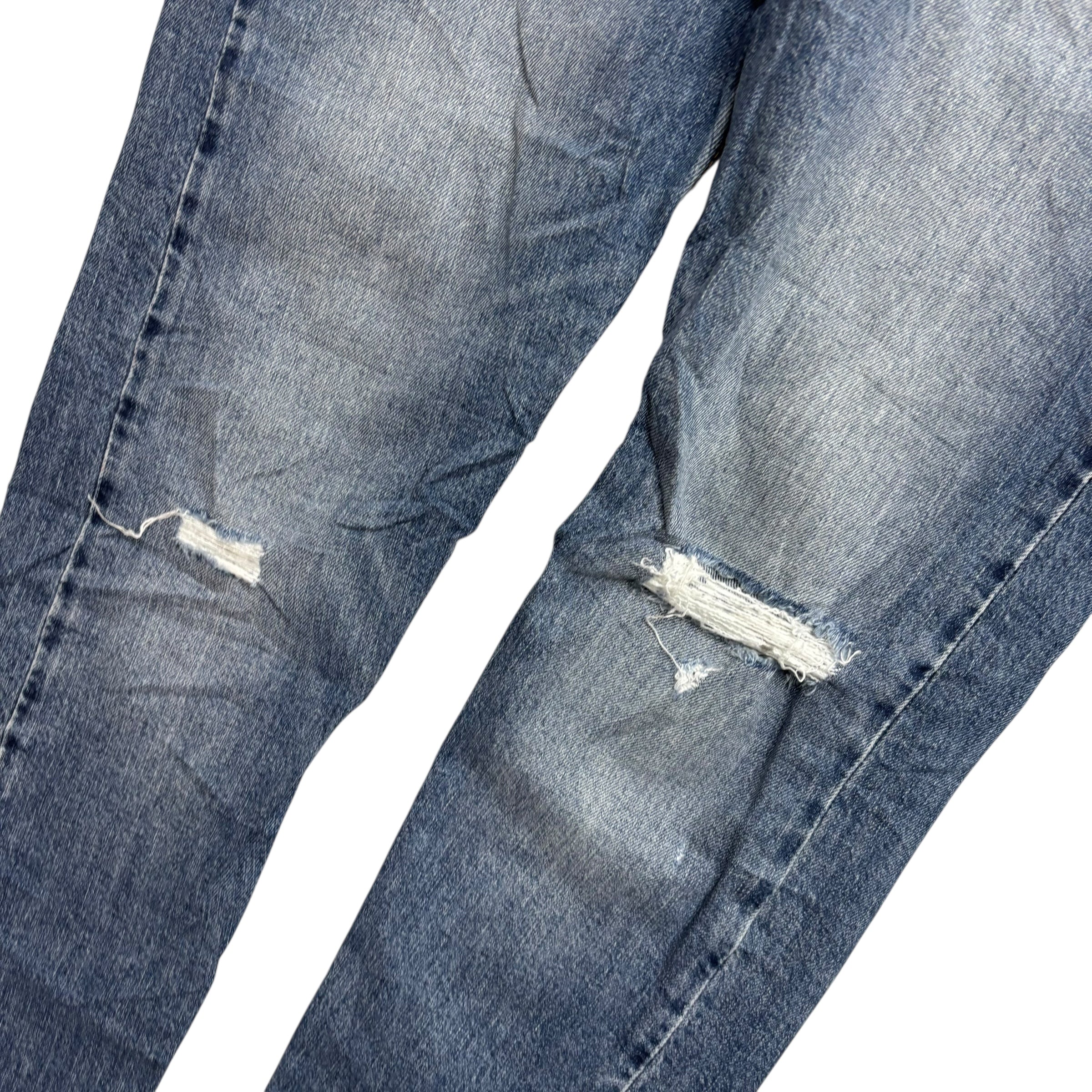 Levis 512 Jeans W30 L31 Mens Mid Blue Slim Tapered Fit Stretch Distressed