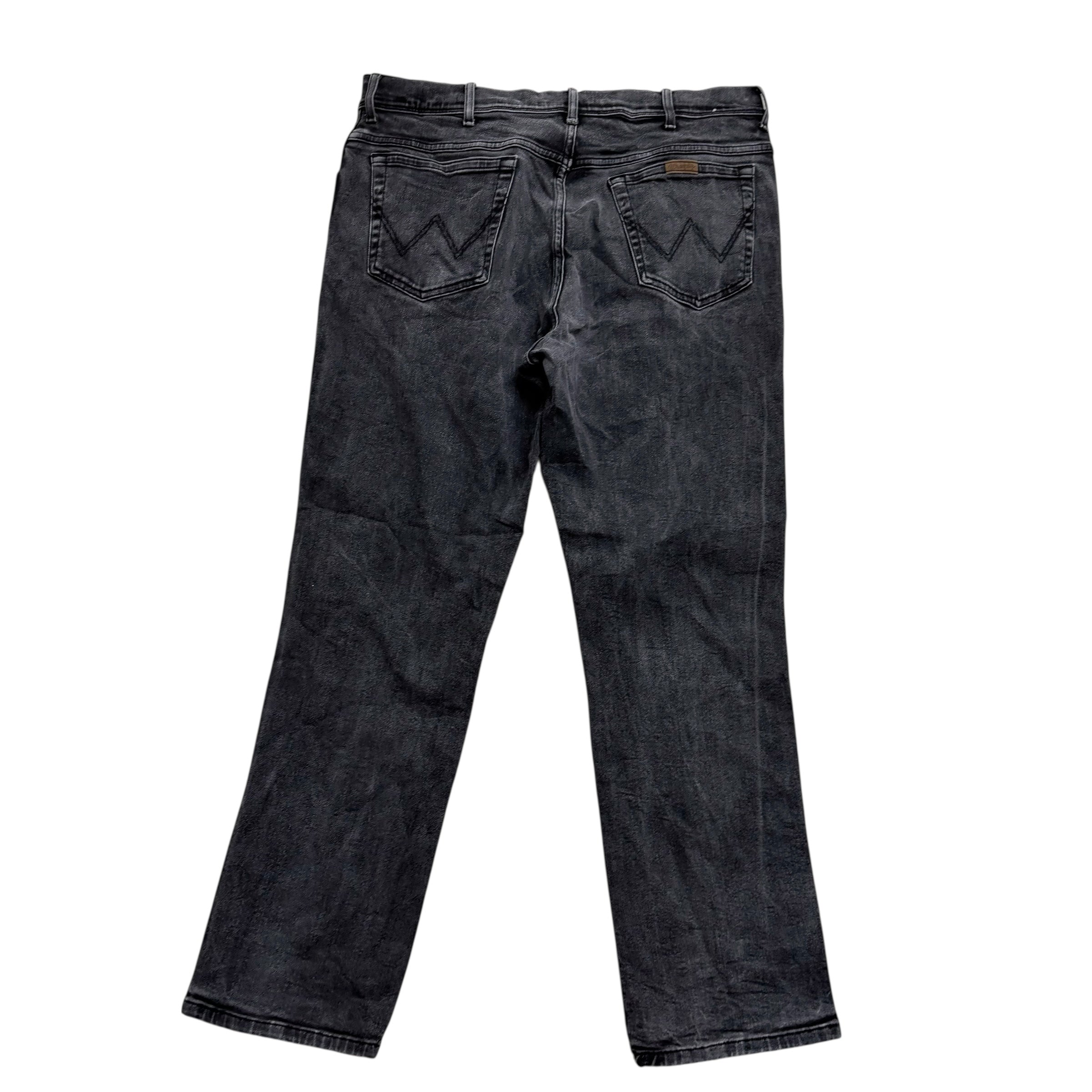 Wrangler Jeans W38 L32 Mens Black Regular Straight Fit Stretch Denim