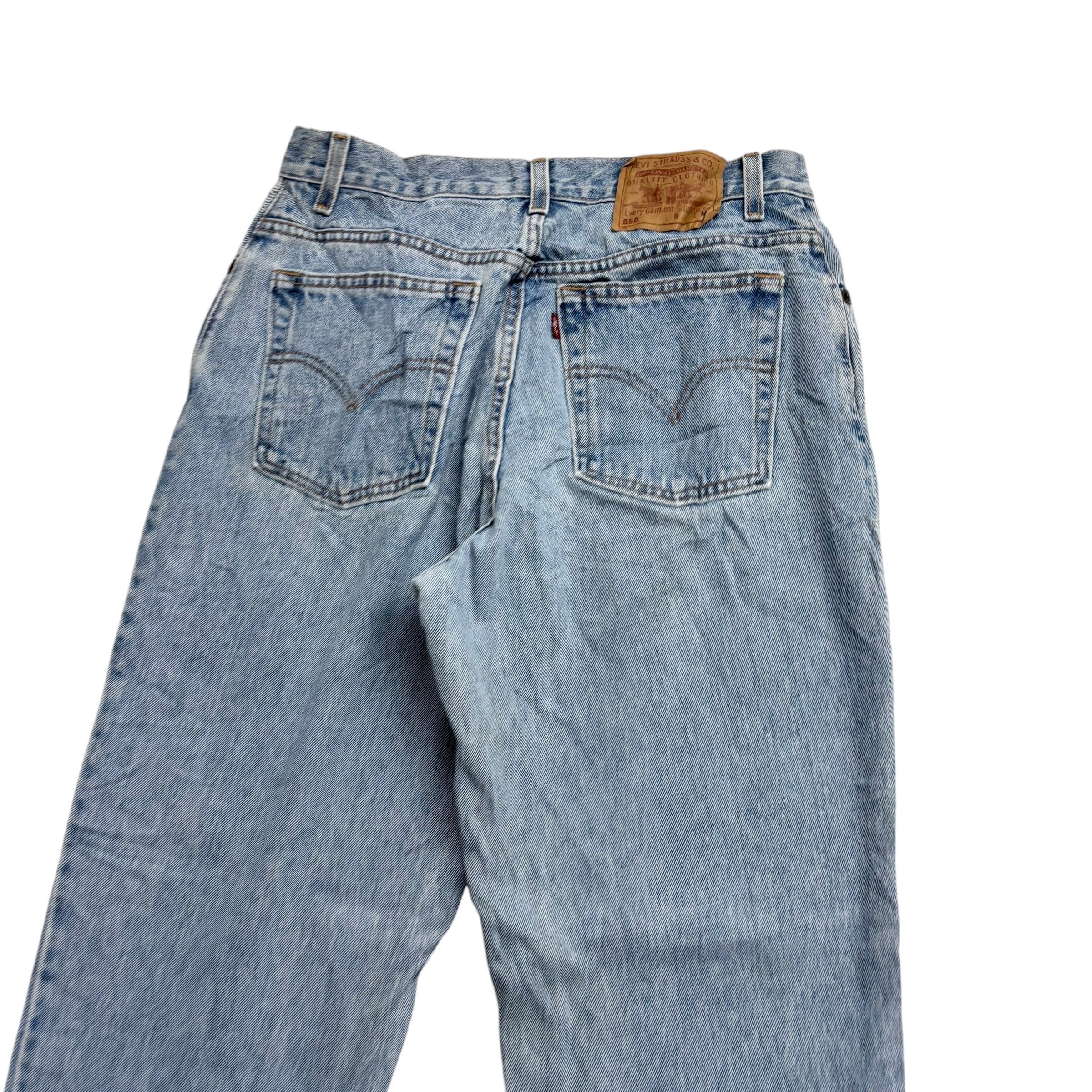 Levis 550 Jeans W30 L31 Womens Light Blue Relaxed Tapered Mom Fit Vintage Denim