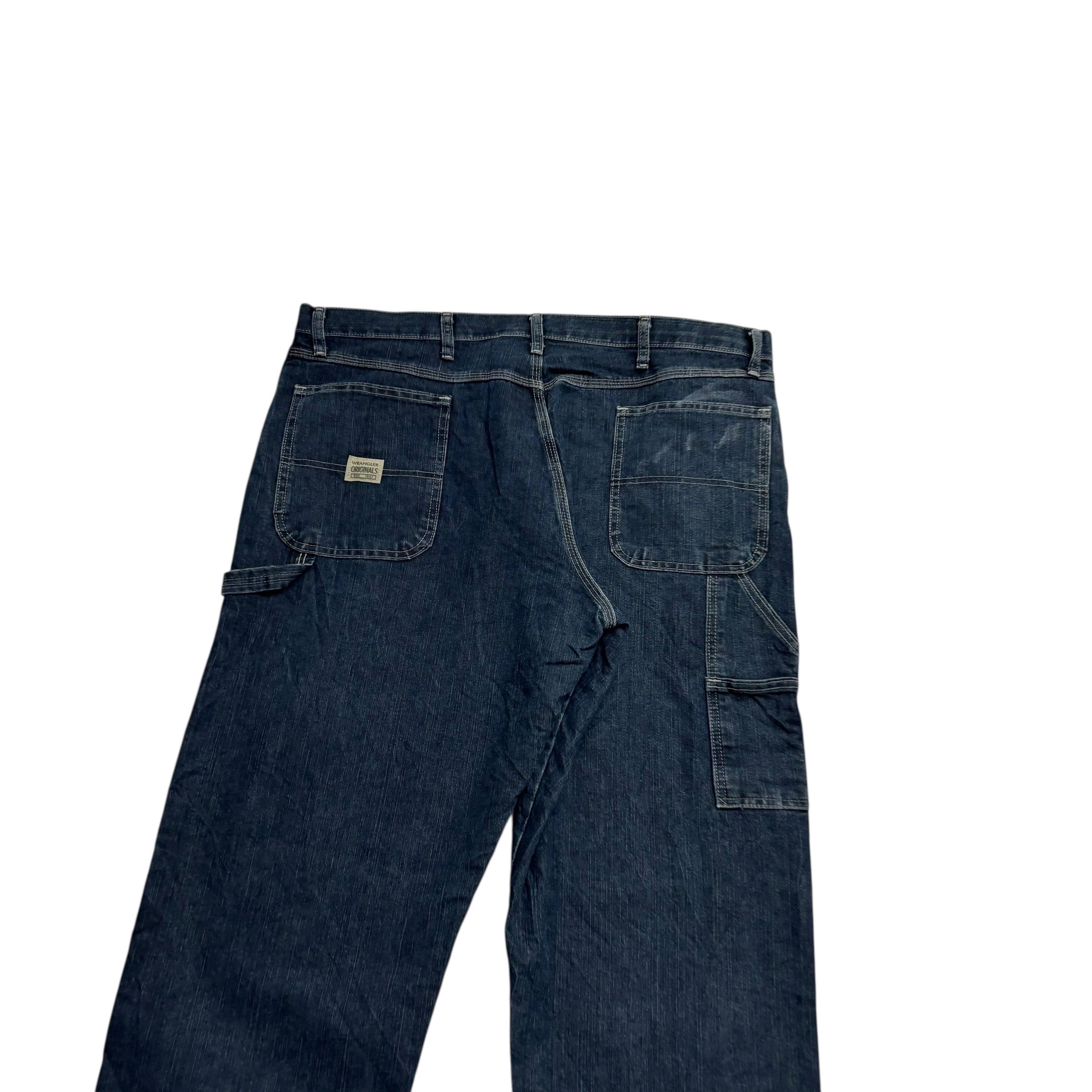 Wrangler Carpenter Jeans W40 L30 Mens Dark Blue Relaxed Straight Fit Denim (F)
