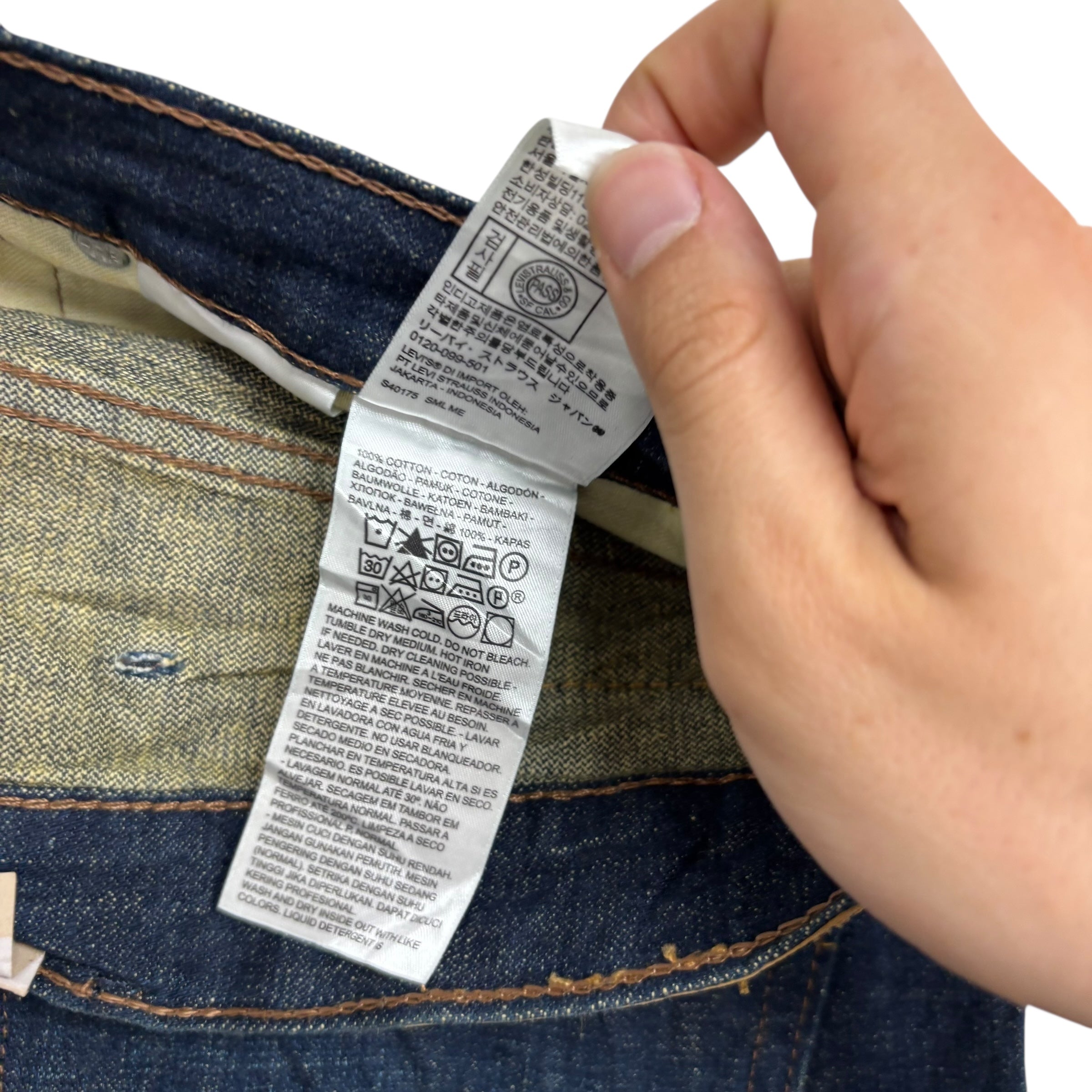 Levis 569 Jeans W44 L30 Mens Dark Blue Baggy Relaxed Straight Fit Denim (E)