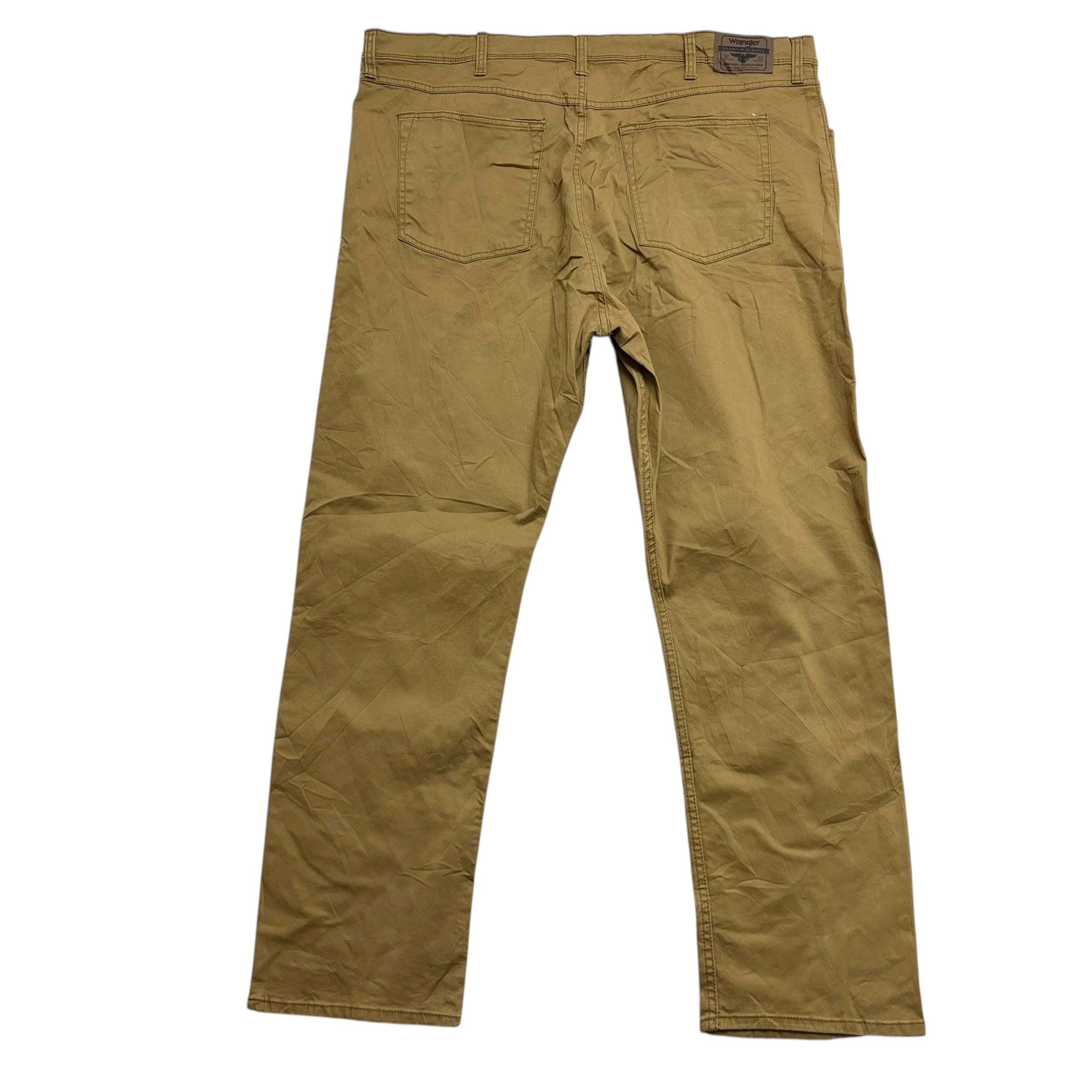 Wrangler Trousers W42 L30 Mens Beige Regular Straight Fit Stretch Pants